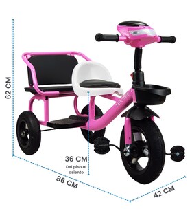 Foto 4 | Triciclo para Niños Llantas de Goma Rellenas con Luz Y Sonido