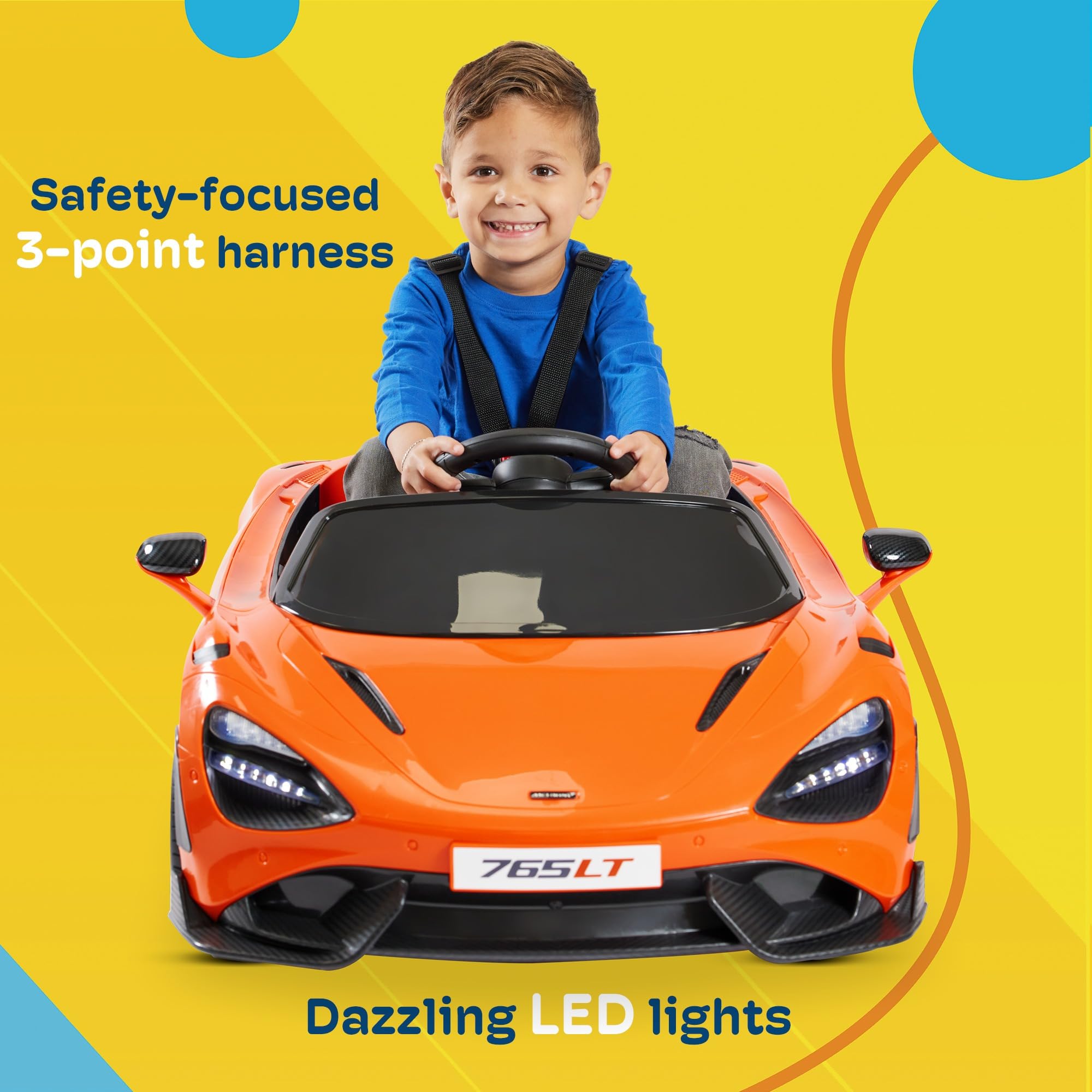 Foto 7 pulgar | Coche Eléctrico Kidzone Mclaren 765lt, 12 V, 25 Kg, De 3 A 6 Años - Venta Internacional.