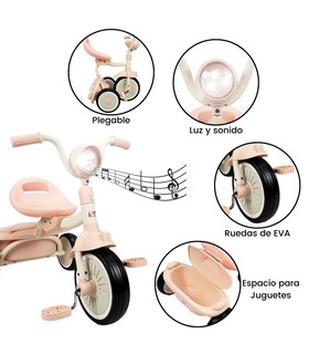 Foto 2 | Triciclo Rosa con Luz y Sonido Infantil