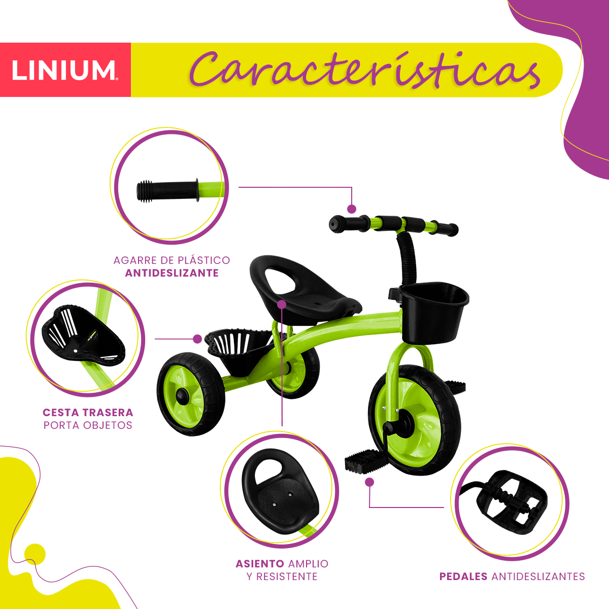 Foto 4 pulgar | Triciclo de Equilibrio Linium Verde 3 en 1 para Niños