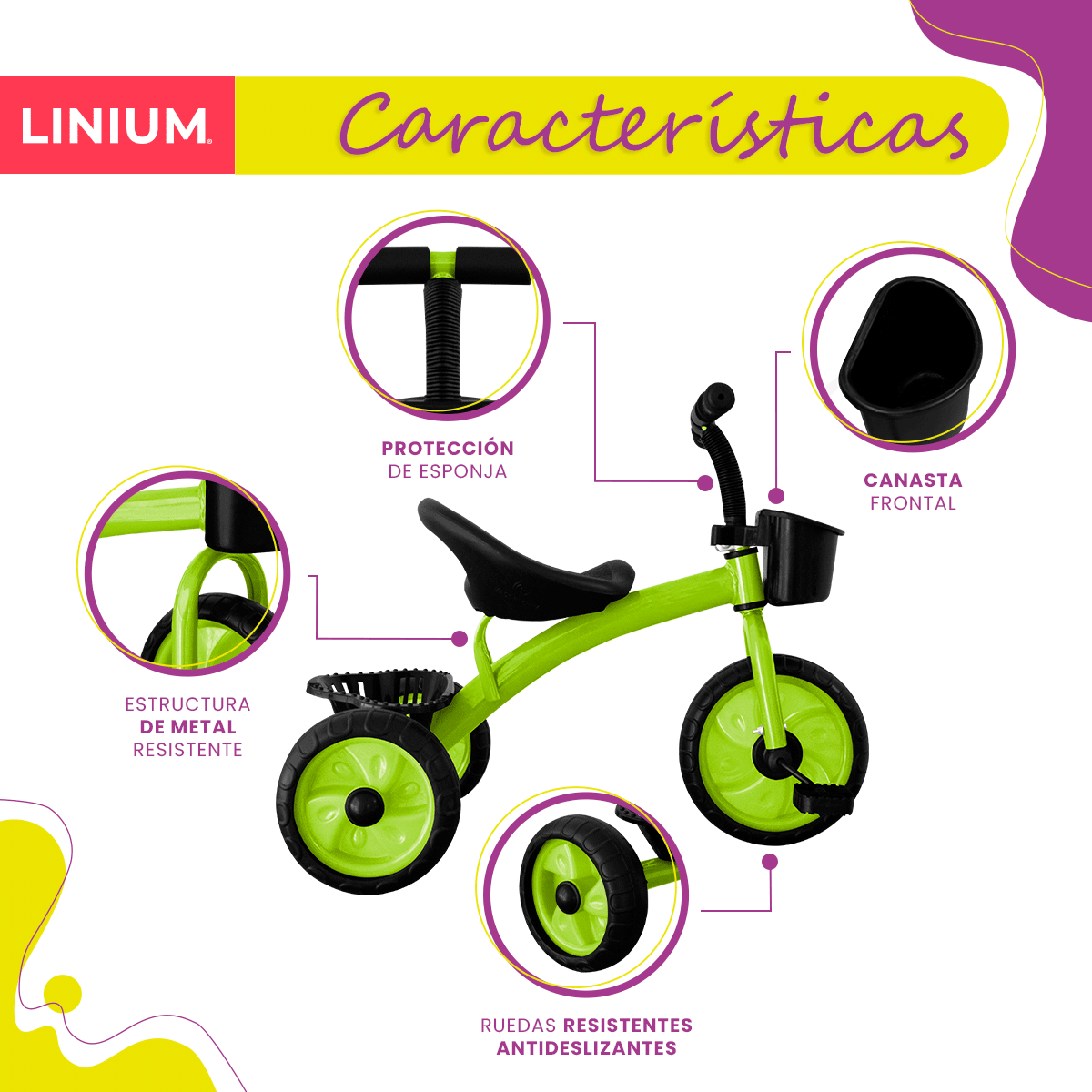 Foto 6 pulgar | Triciclo de Equilibrio Linium Verde 3 en 1 para Niños