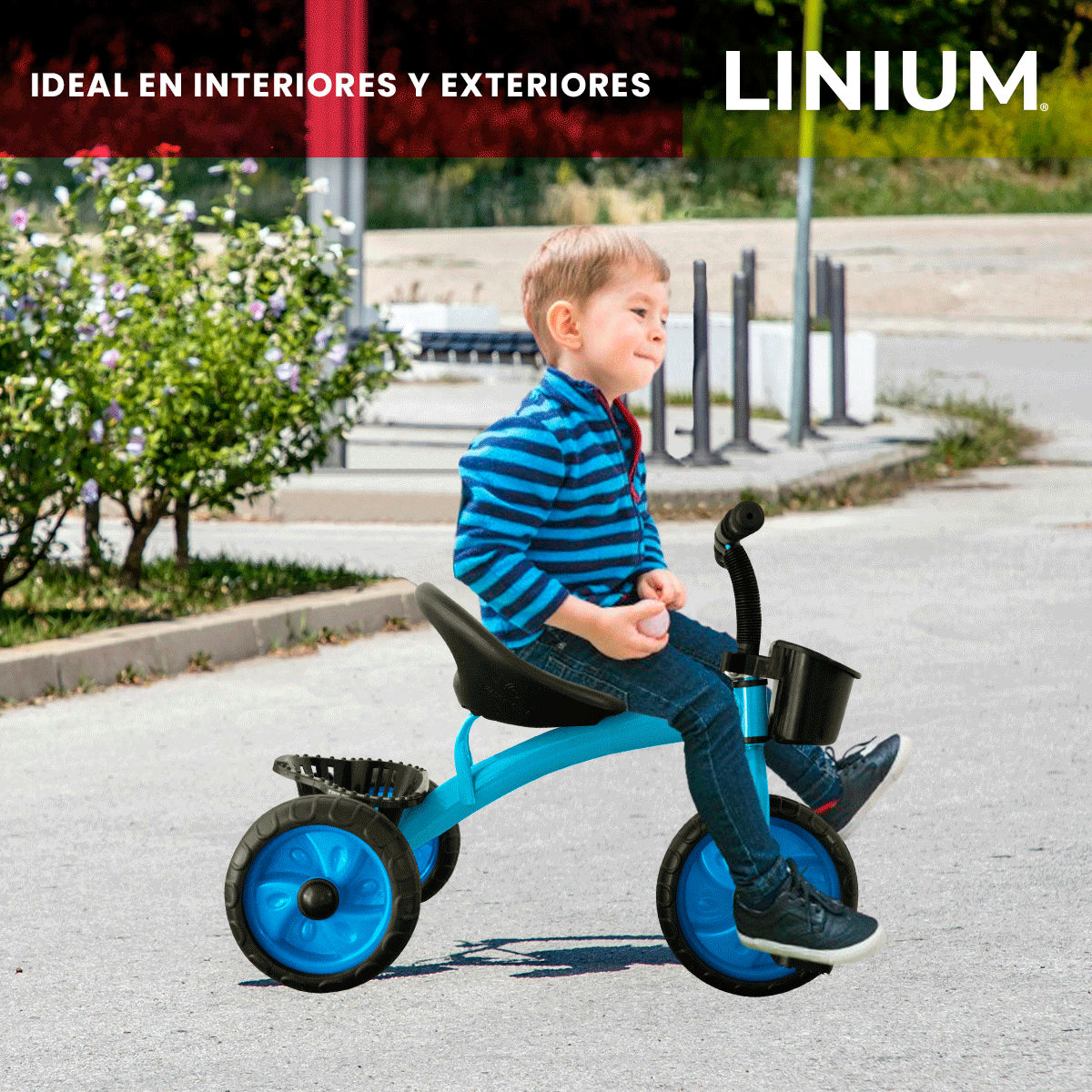 Foto 5 pulgar | Triciclo Bicicleta de Equilibrio Linium Azul 3 En 1 Para Niños