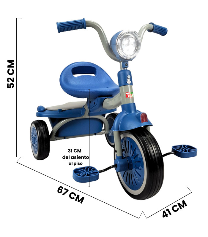 Foto 4 | Triciclo Azul con Luz y Sonido Infantil