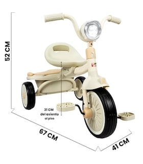 Foto 6 | Triciclo Plegable con Luz y Sonido Beige para Niños
