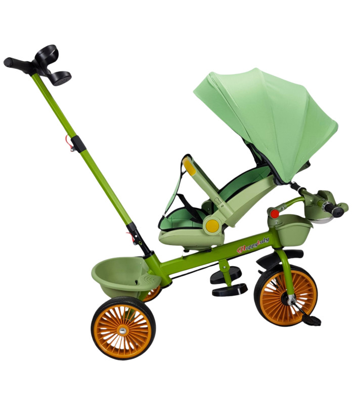 Foto 8 pulgar | Triciclo Verde para Niños con Asiento Giratorio Bastón Luz y Sonido