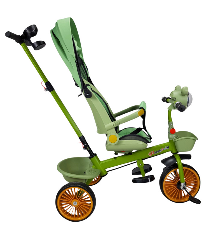 Foto 9 pulgar | Triciclo Verde para Niños con Asiento Giratorio Bastón Luz y Sonido