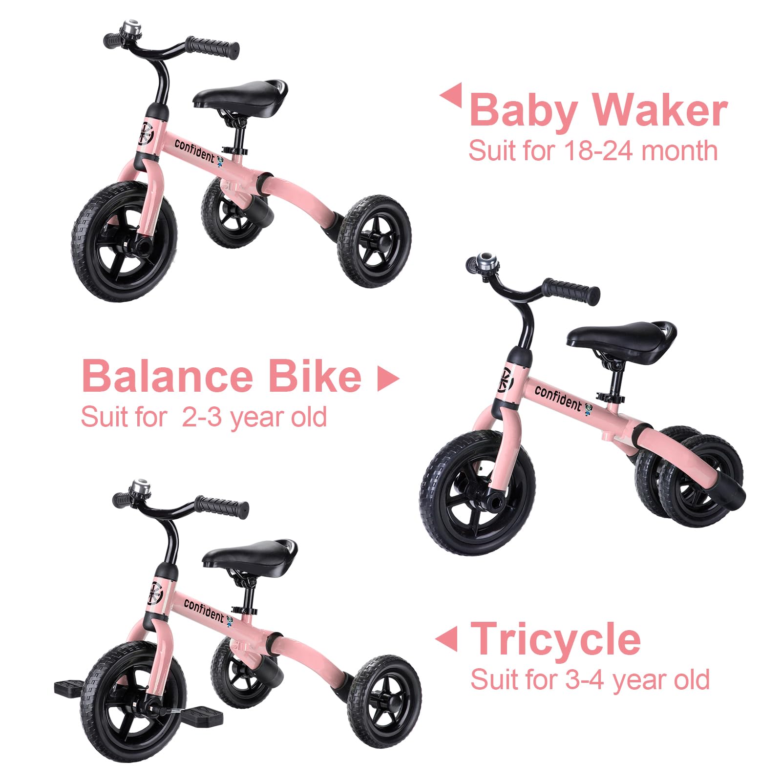 Foto 5 pulgar | Bicicleta De Equilibrio Plegable Tricycle Ygjt 3 En 1 Para Niños De 2 A 5 Años, Rosa - Venta Internacional.