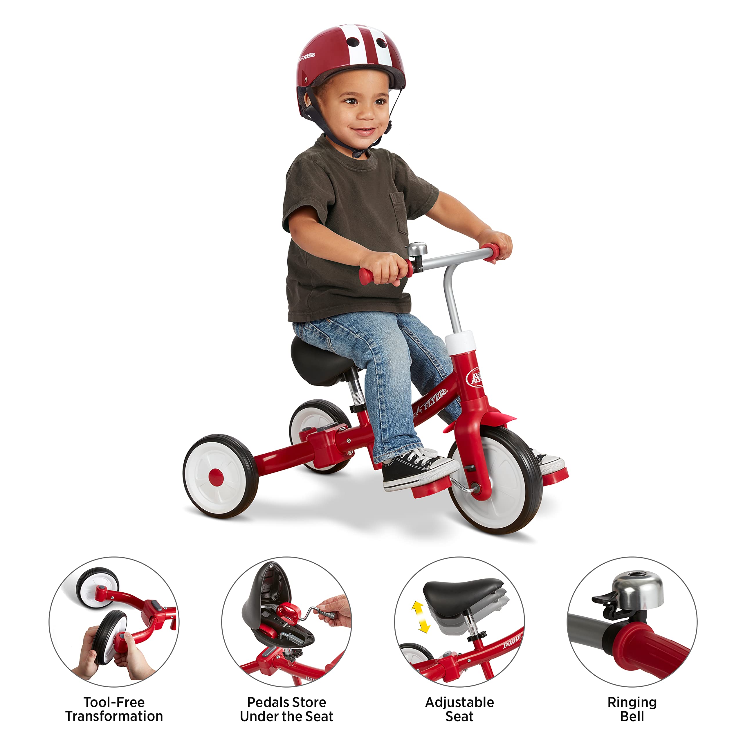 Foto 2 | Triciclo Para Niños Pequeños, Triciclo, Triciclo, Triple Play, Rojo, De 1 A 3 Años - Venta Internacional.