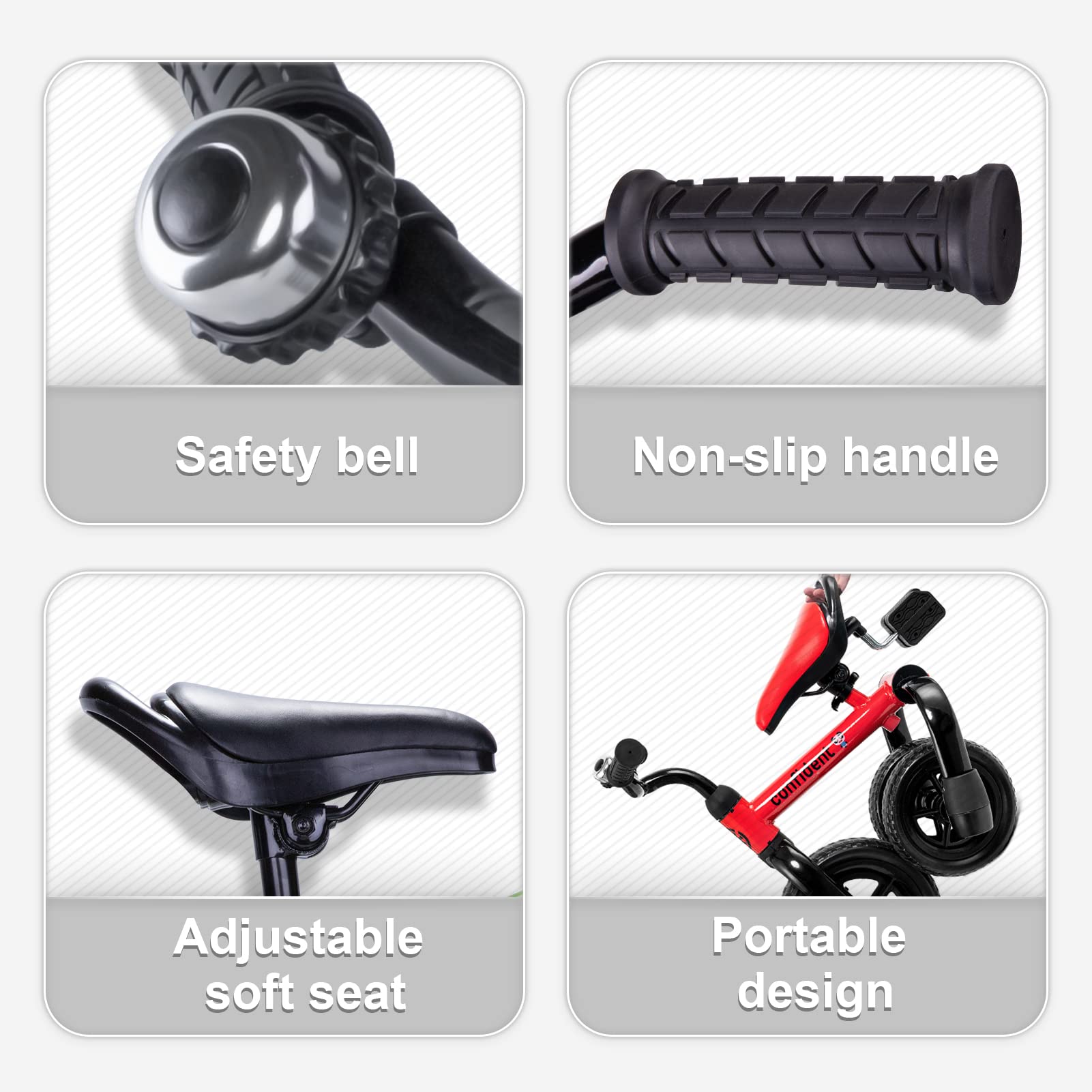 Foto 6 pulgar | Bicicleta de Equilibrio Plegable Tricycle Ygjt 3 en 1 Roja para Niños - Venta Internacional