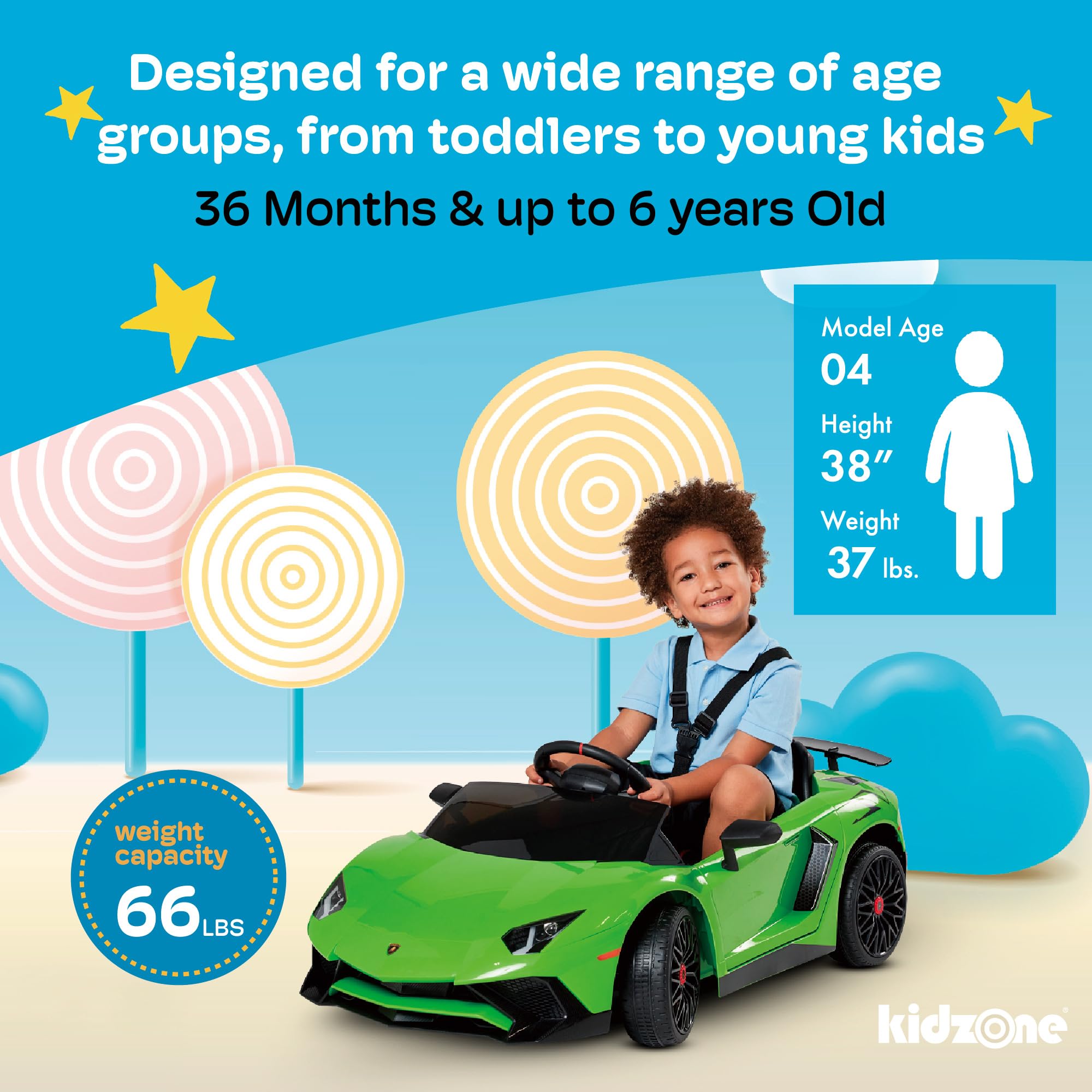 Foto 5 | Coche Eléctrico Kidzone Lamborghini Aventador 12 V - Venta Internacional