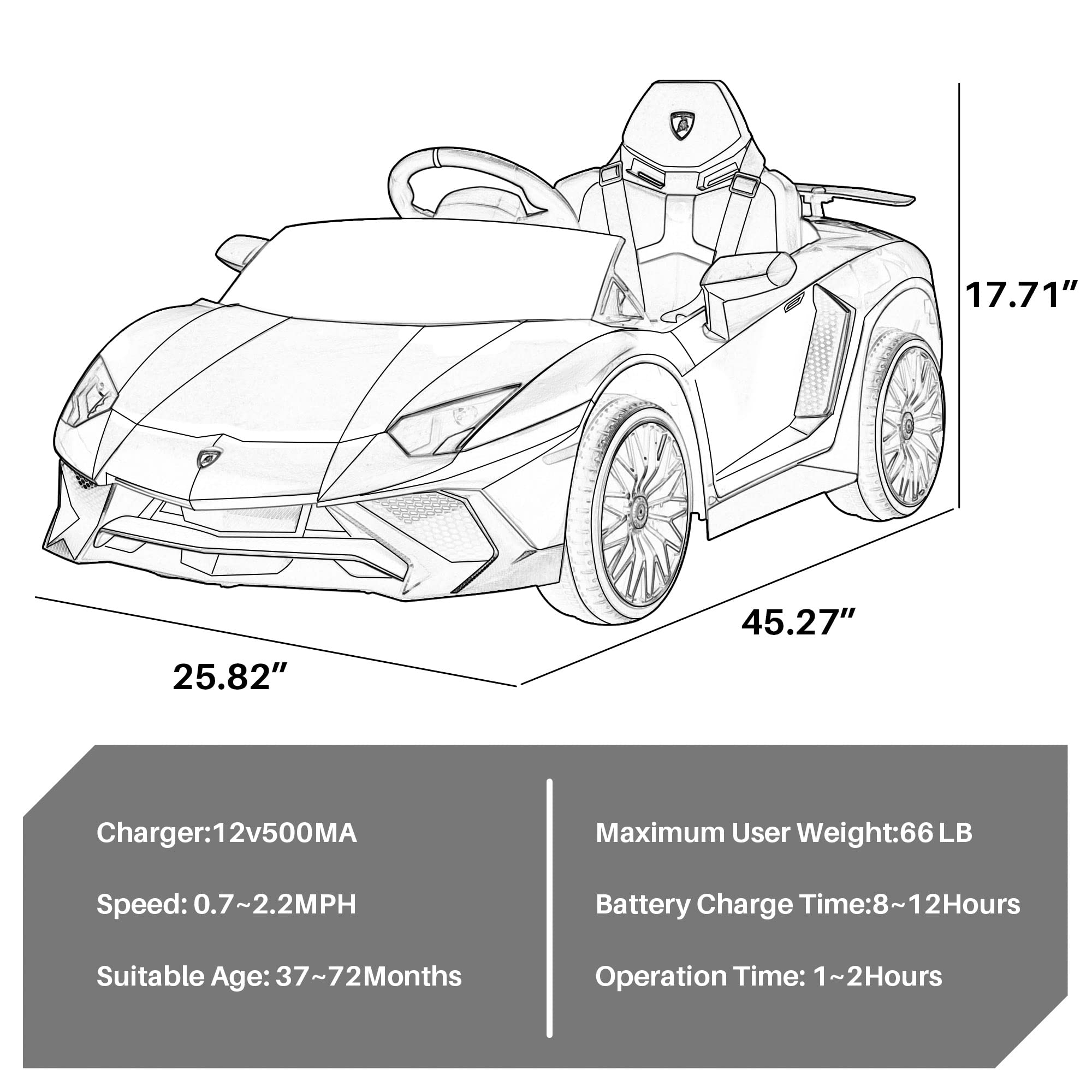 Foto 8 pulgar | Coche Eléctrico Kidzone Lamborghini Aventador 12 V - Venta Internacional