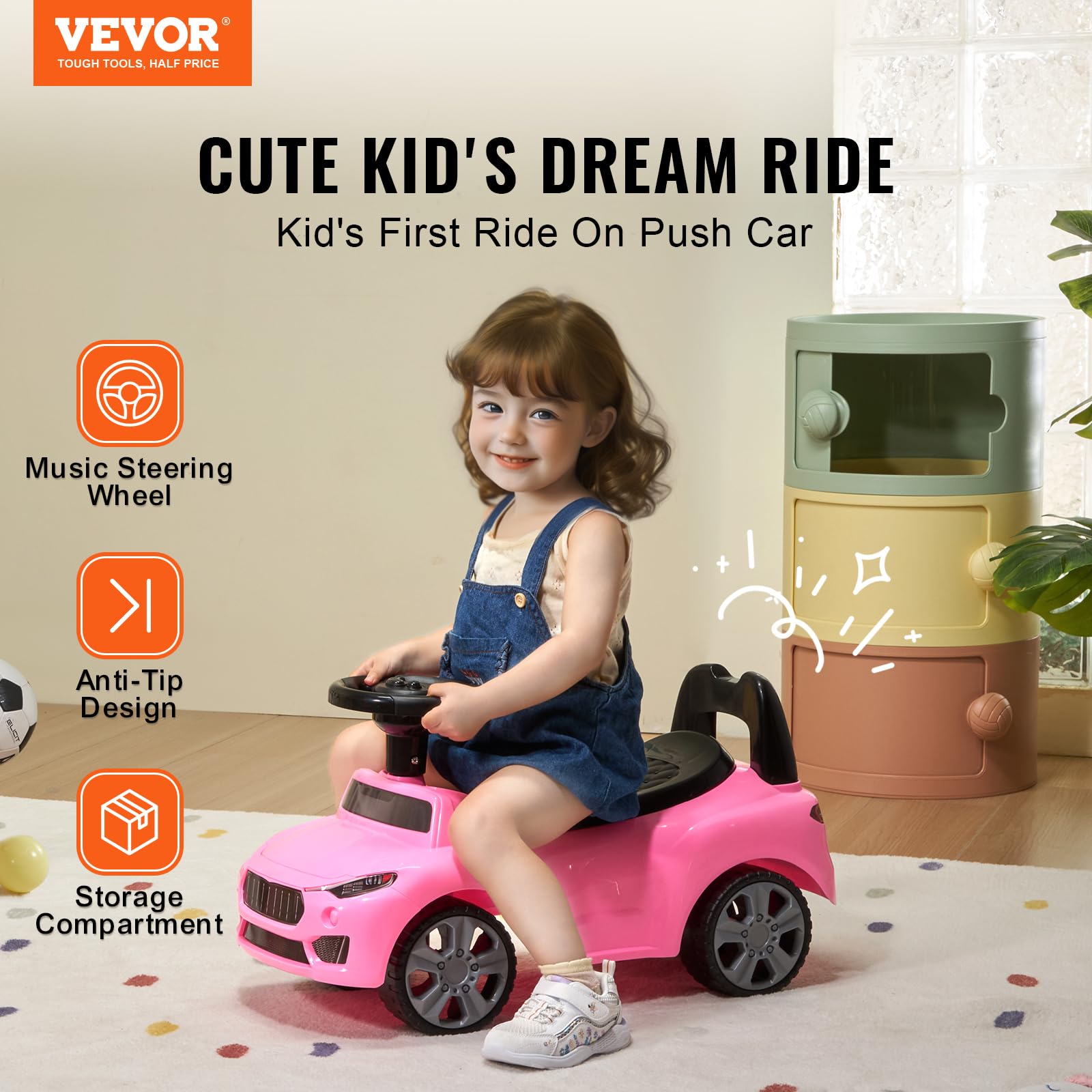 Foto 3 pulgar | Ride On Push Car Vevor Ride Racer Para Niños Pequeños Mayores De 19 Meses - Venta Internacional.