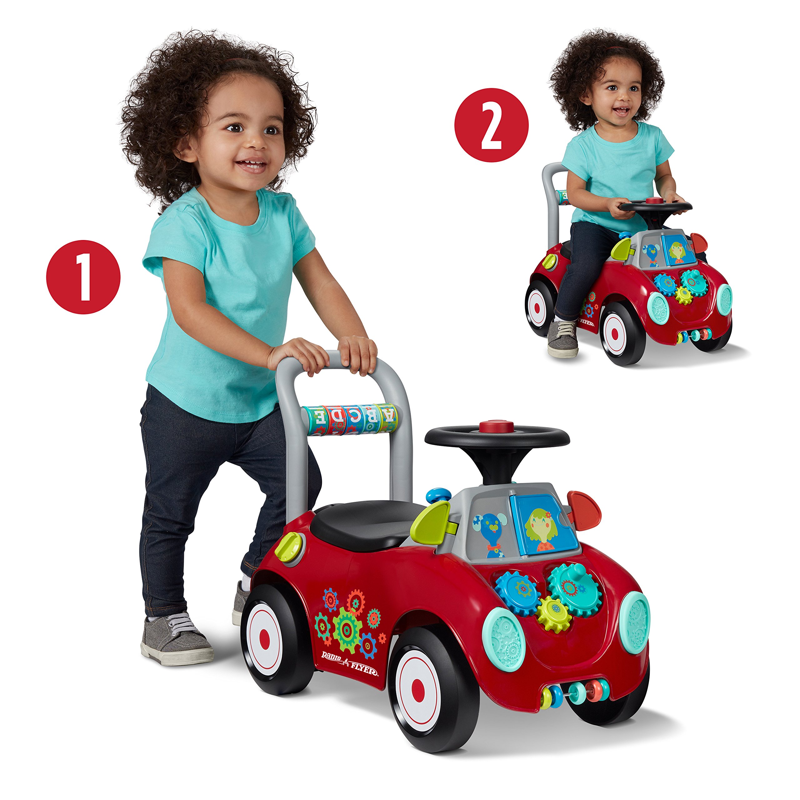 Foto 2 | Carrito Para Radio Ride On Toy, Ocupado, Para Sentarse De Pie Entre 1 Y 3 Años, Rojo - Venta Internacional.