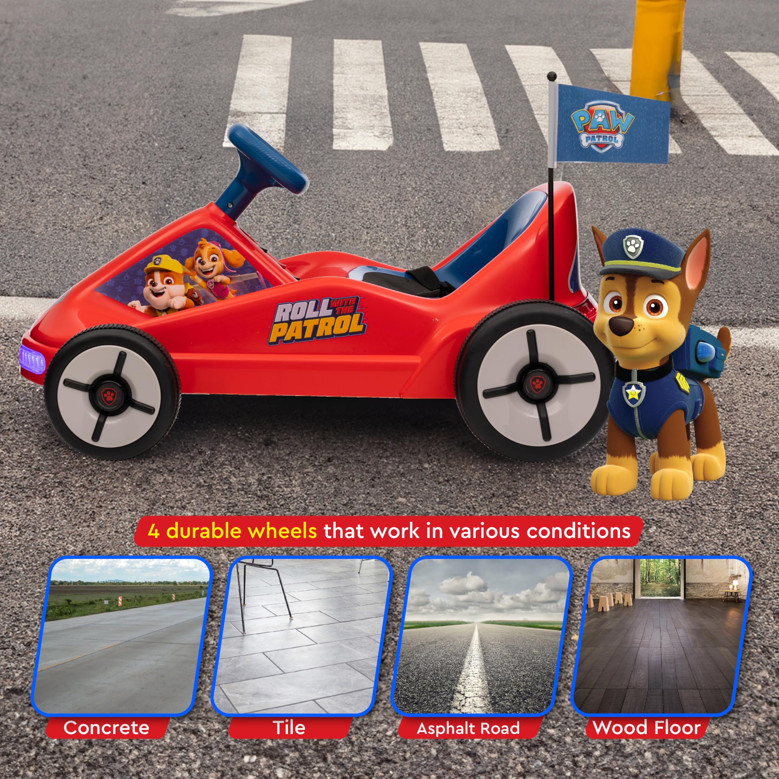 Foto 3 pulgar | Go Kart Eléctrico Voyager Paw Patrol Chase 6v Para Niños - Venta Internacional.