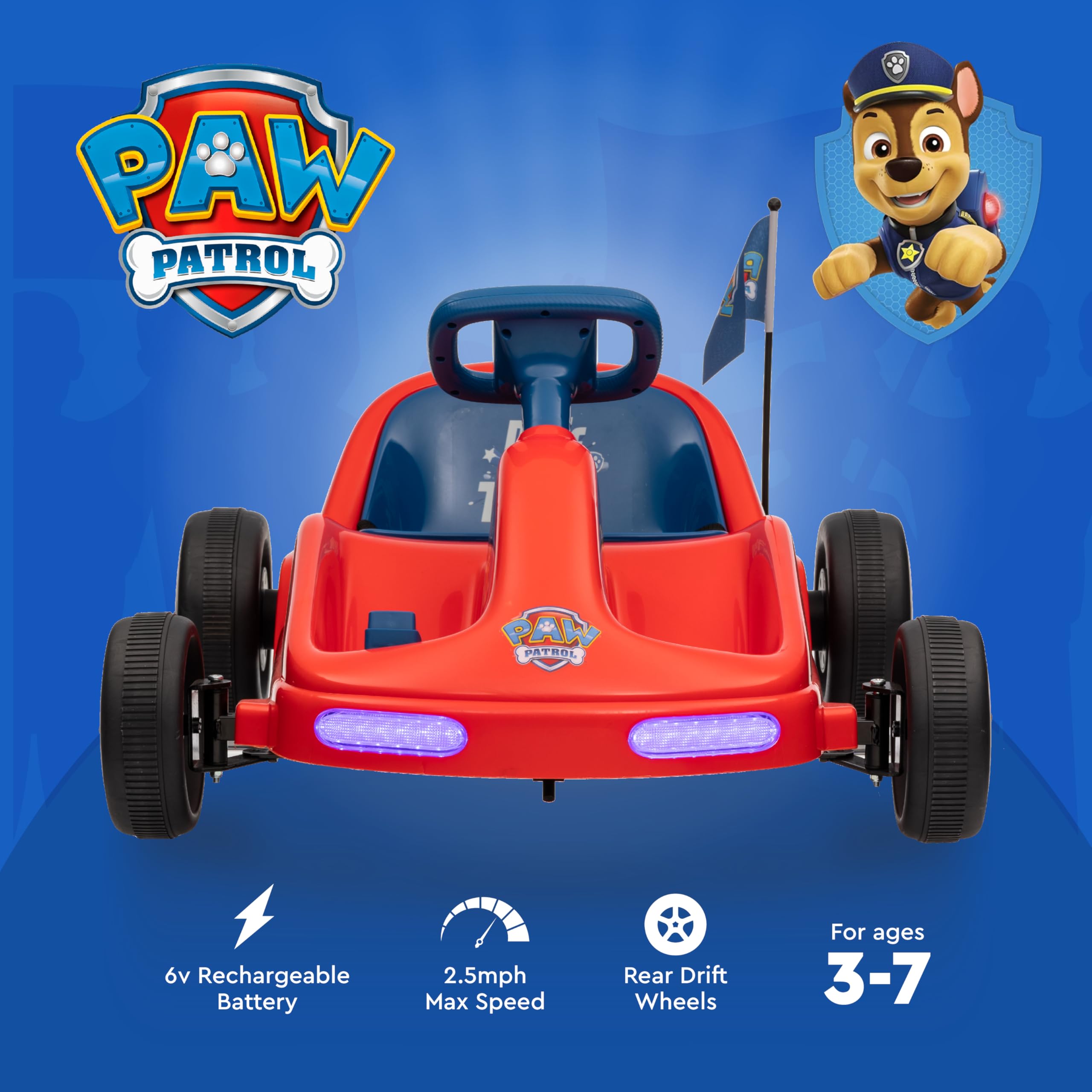 Foto 8 pulgar | Go Kart Eléctrico Voyager Paw Patrol Chase 6v Para Niños - Venta Internacional.