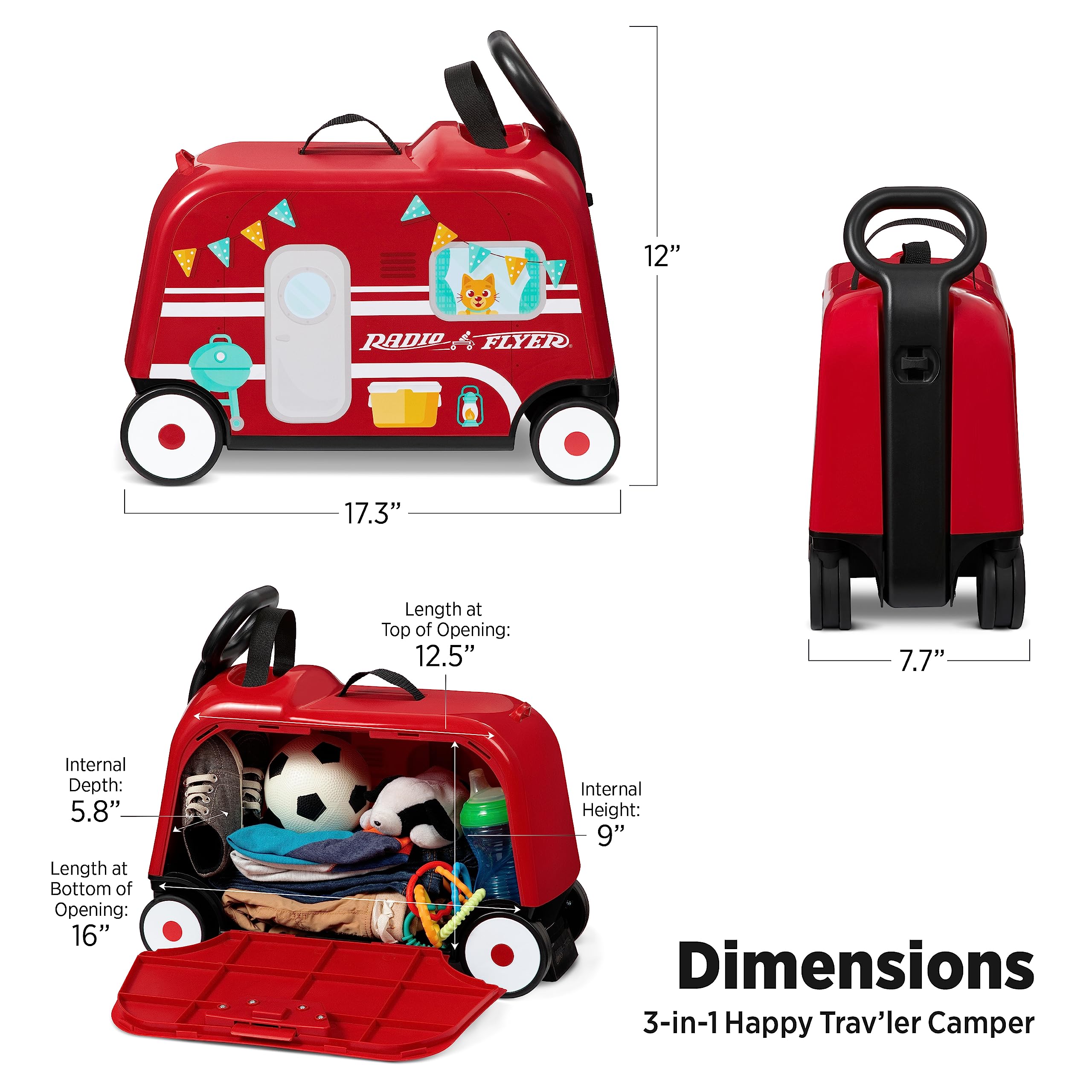Foto 3 pulgar | Caravana Happy Traveler 3 En 1 Ride On Toy Radio Flyer - Venta Internacional.