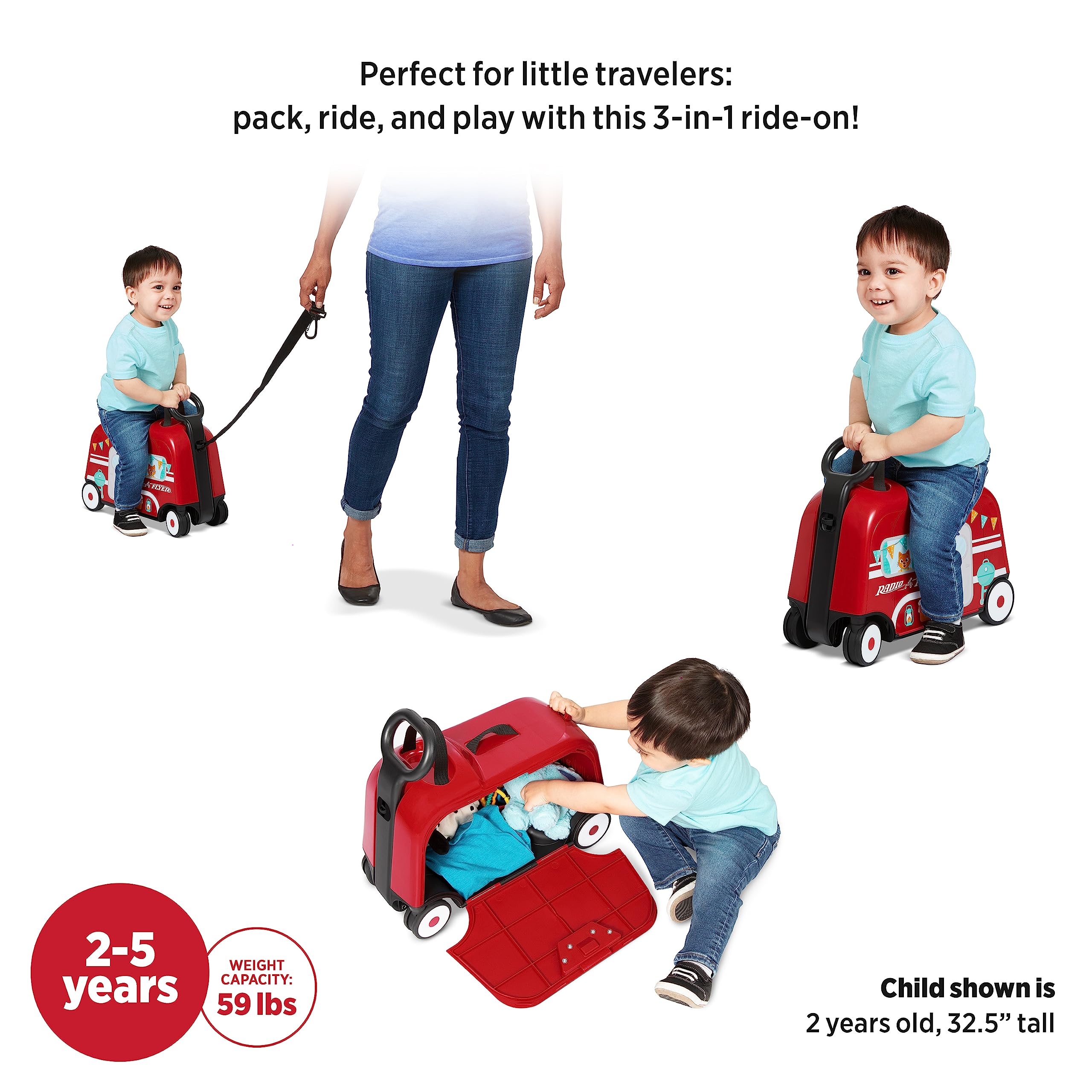 Foto 5 pulgar | Caravana Happy Traveler 3 En 1 Ride On Toy Radio Flyer - Venta Internacional.