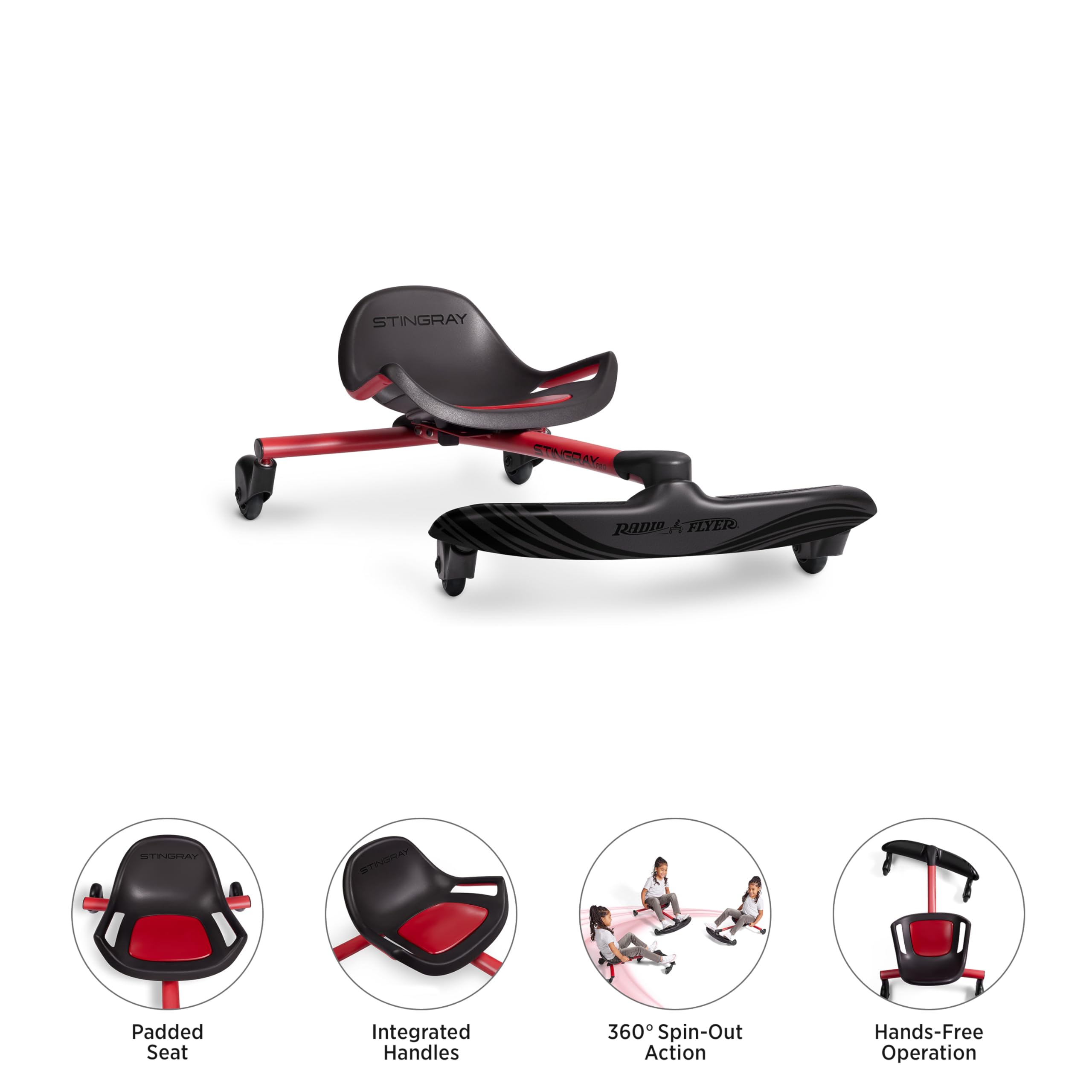 Foto 3 pulgar | Ride On Toy Radio Flyer Stingray Black Para Niños De 3 A 8 Años - Venta Internacional.