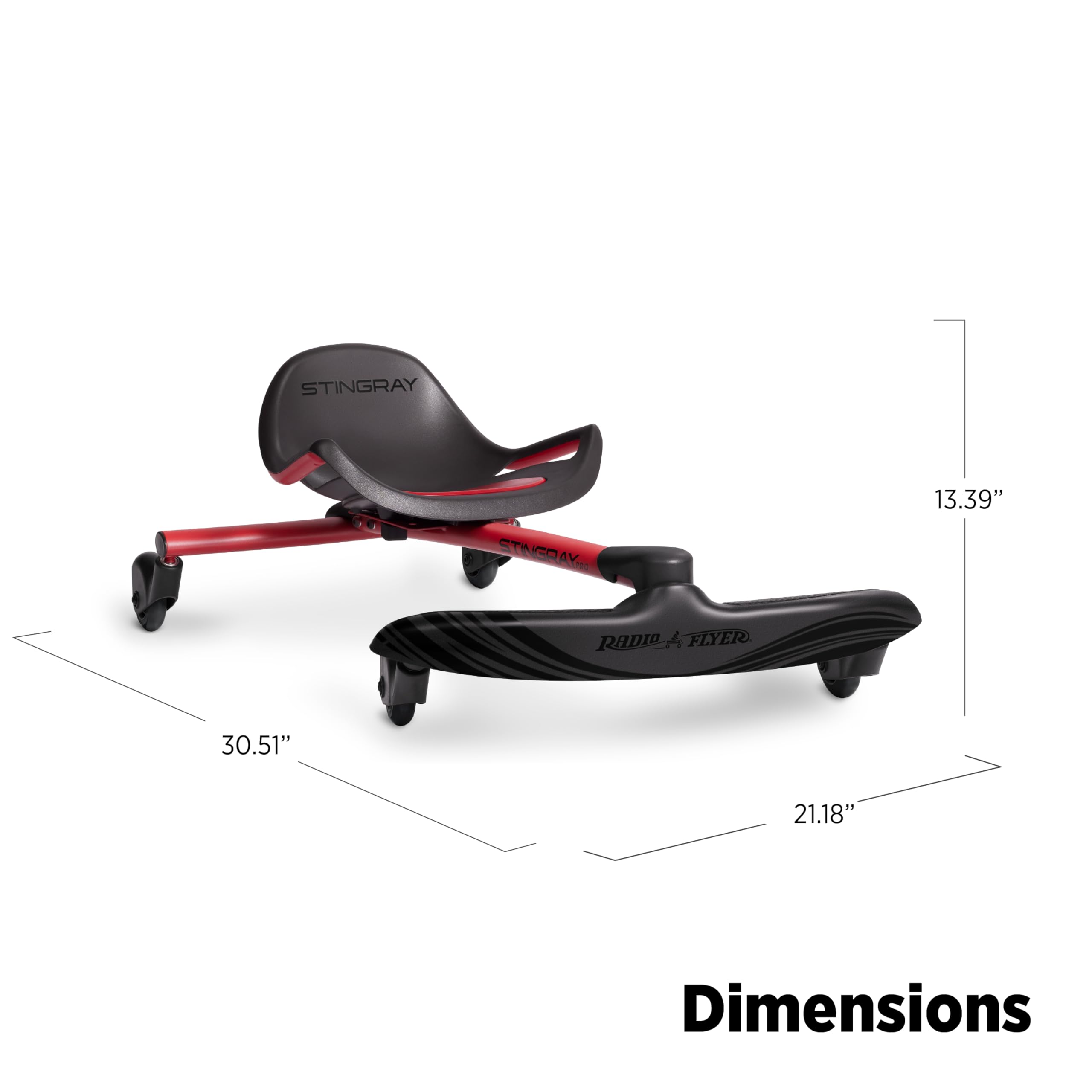 Foto 4 pulgar | Ride On Toy Radio Flyer Stingray Black Para Niños De 3 A 8 Años - Venta Internacional.