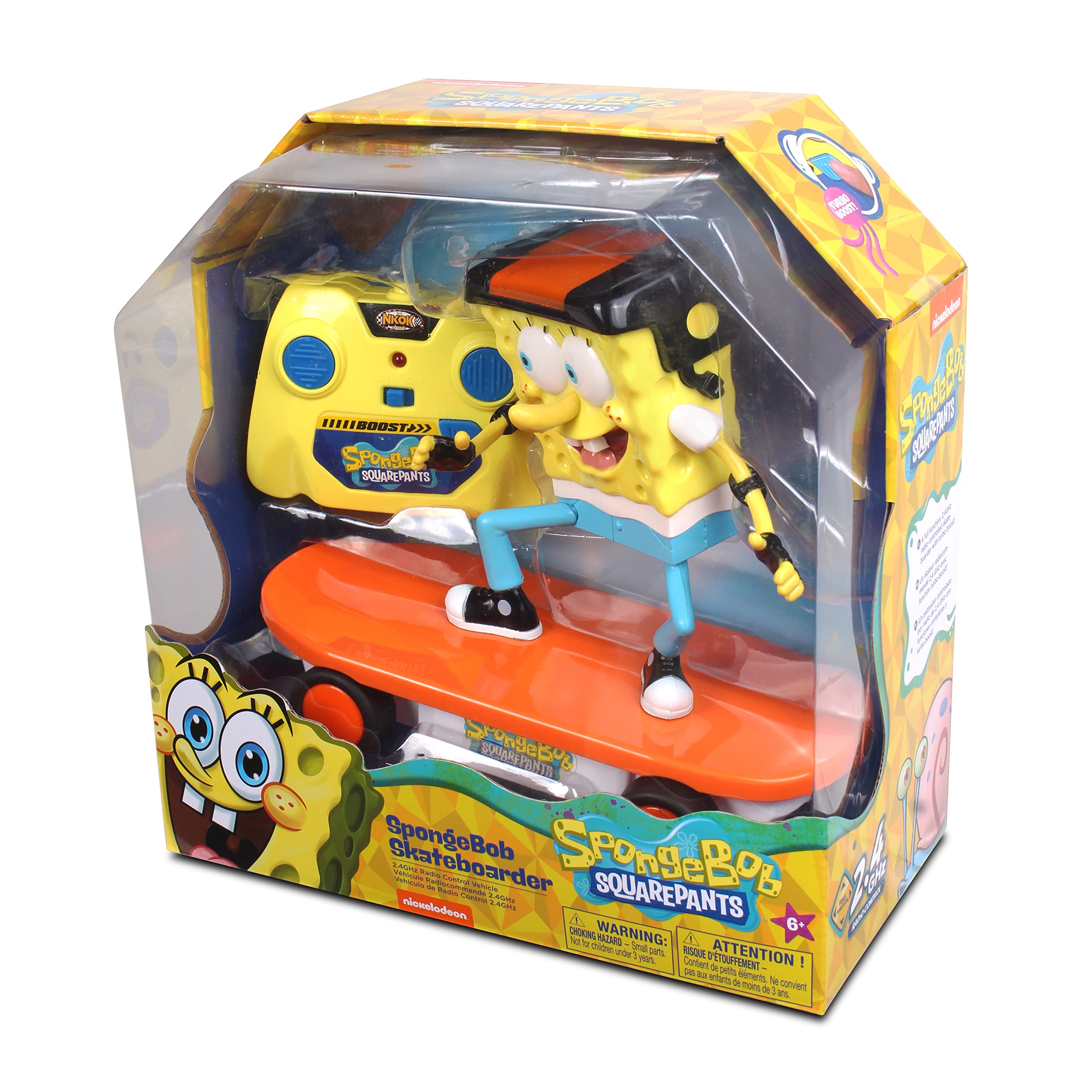 Foto 7 pulgar | Patineta R/c Vehicle Nkok Spongebob De 2,4 Ghz Con Turbo Boost - Venta Internacional.