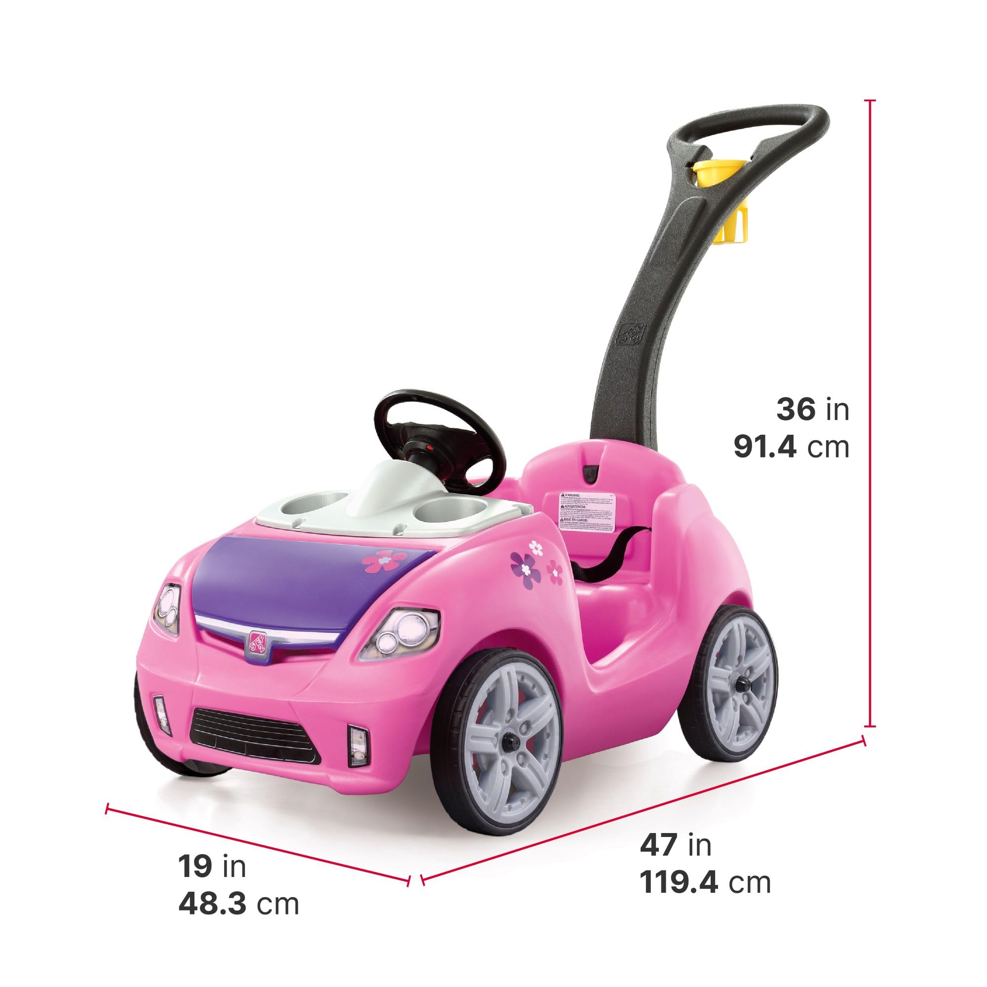 Foto 6 | Push Car Step2 Whisper Ride Ii Para Niños, Color Rosa De 1,5 A 4 Años - Venta Internacional.