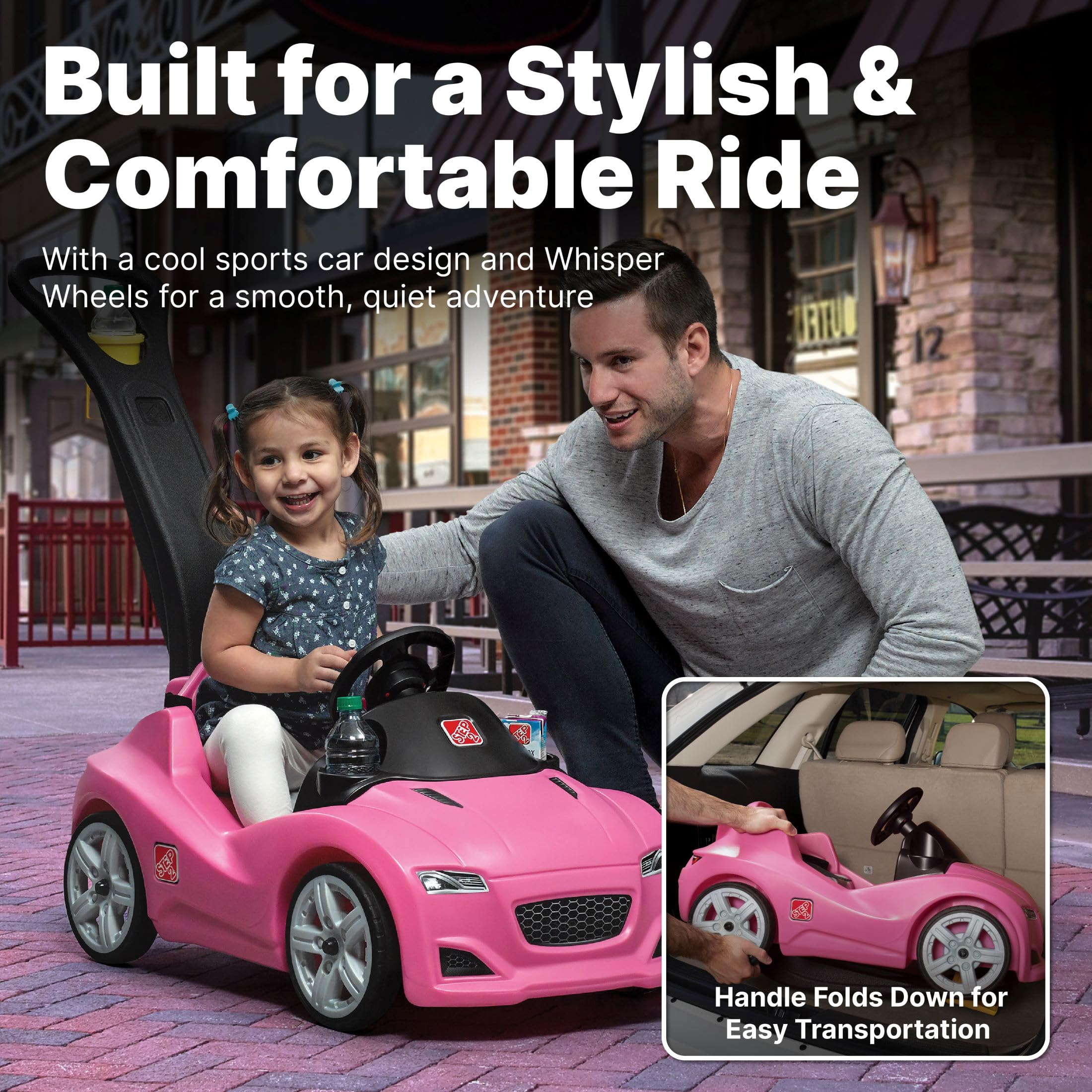 Foto 3 pulgar | Push Car Step2 Whisper Ride Cruiser Para Niños De 18 A 48 Meses, Rosa - Venta Internacional.