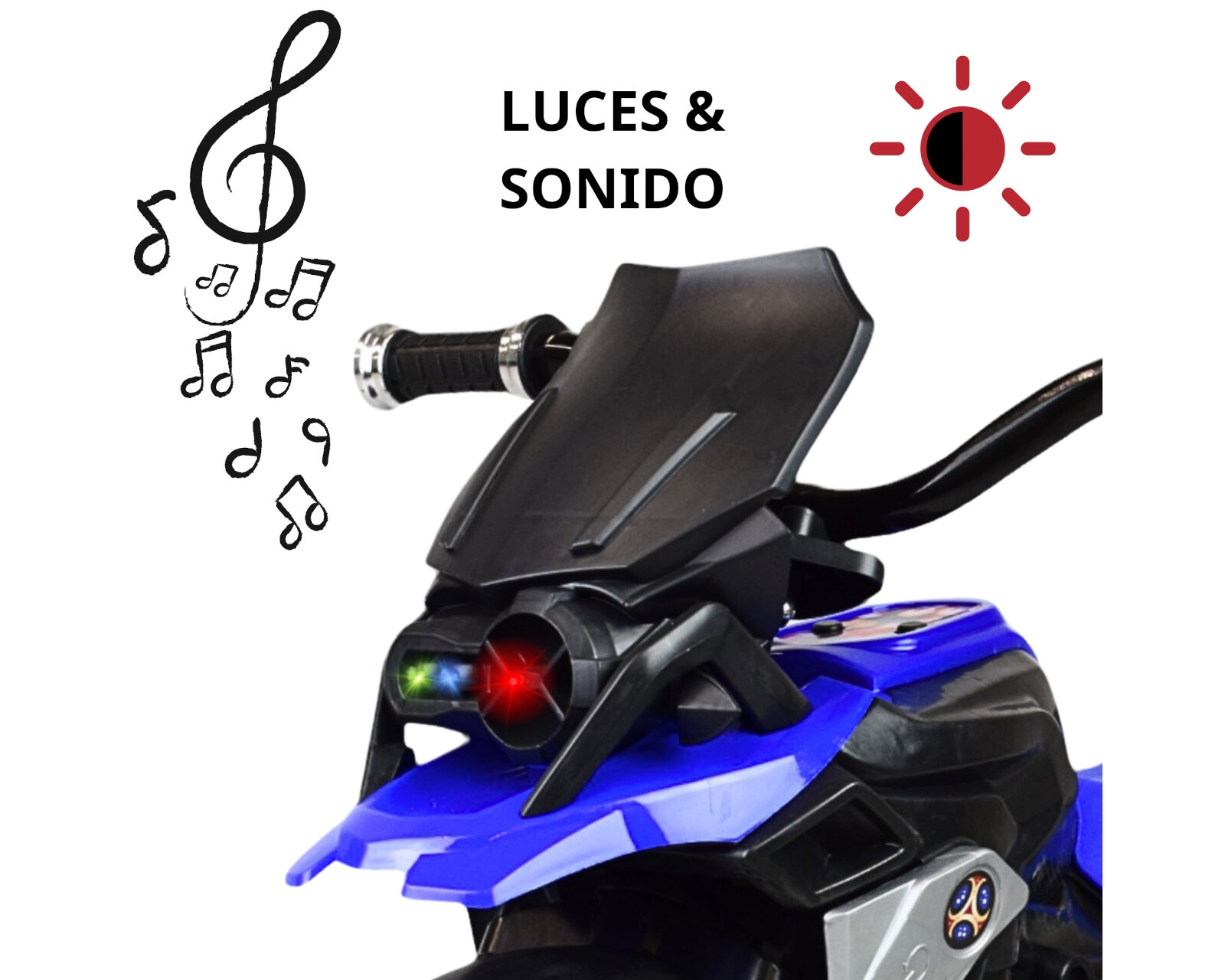 Foto 4 pulgar | Triciclo de Moto con Luz y Sonido Azul