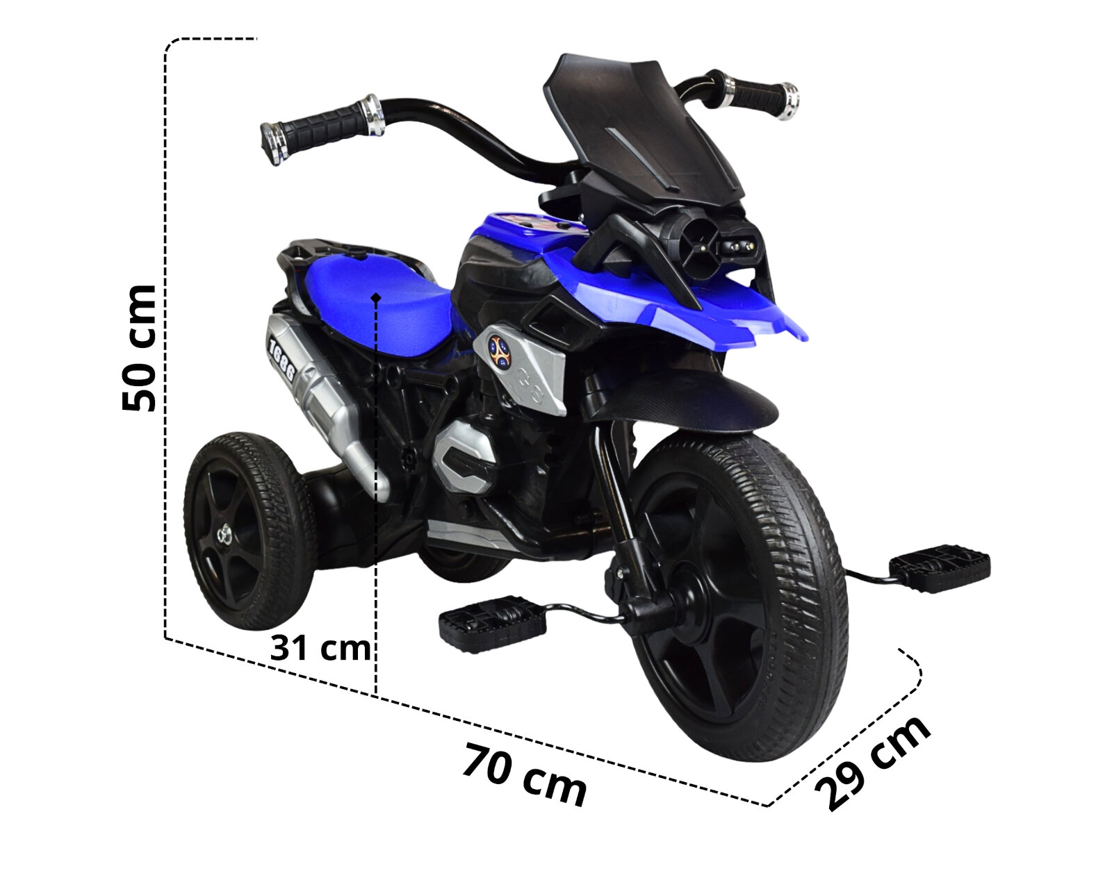 Foto 5 pulgar | Triciclo de Moto con Luz y Sonido Azul