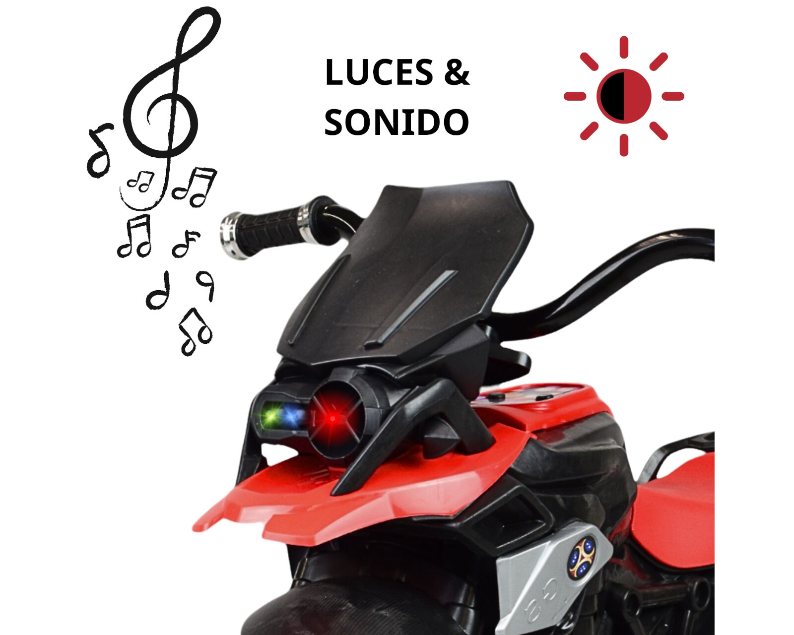 Foto 4 pulgar | Triciclo de Moto con Luz y Sonido Rojo