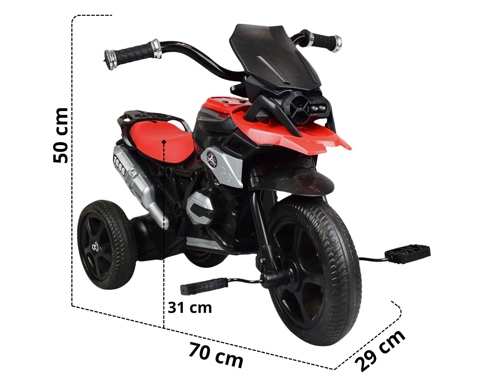Foto 5 pulgar | Triciclo de Moto con Luz y Sonido Rojo