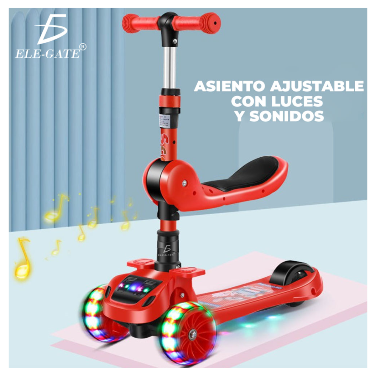 Foto 4 pulgar | Scooter Infantil Elegate Montable con Luces Led Rosa