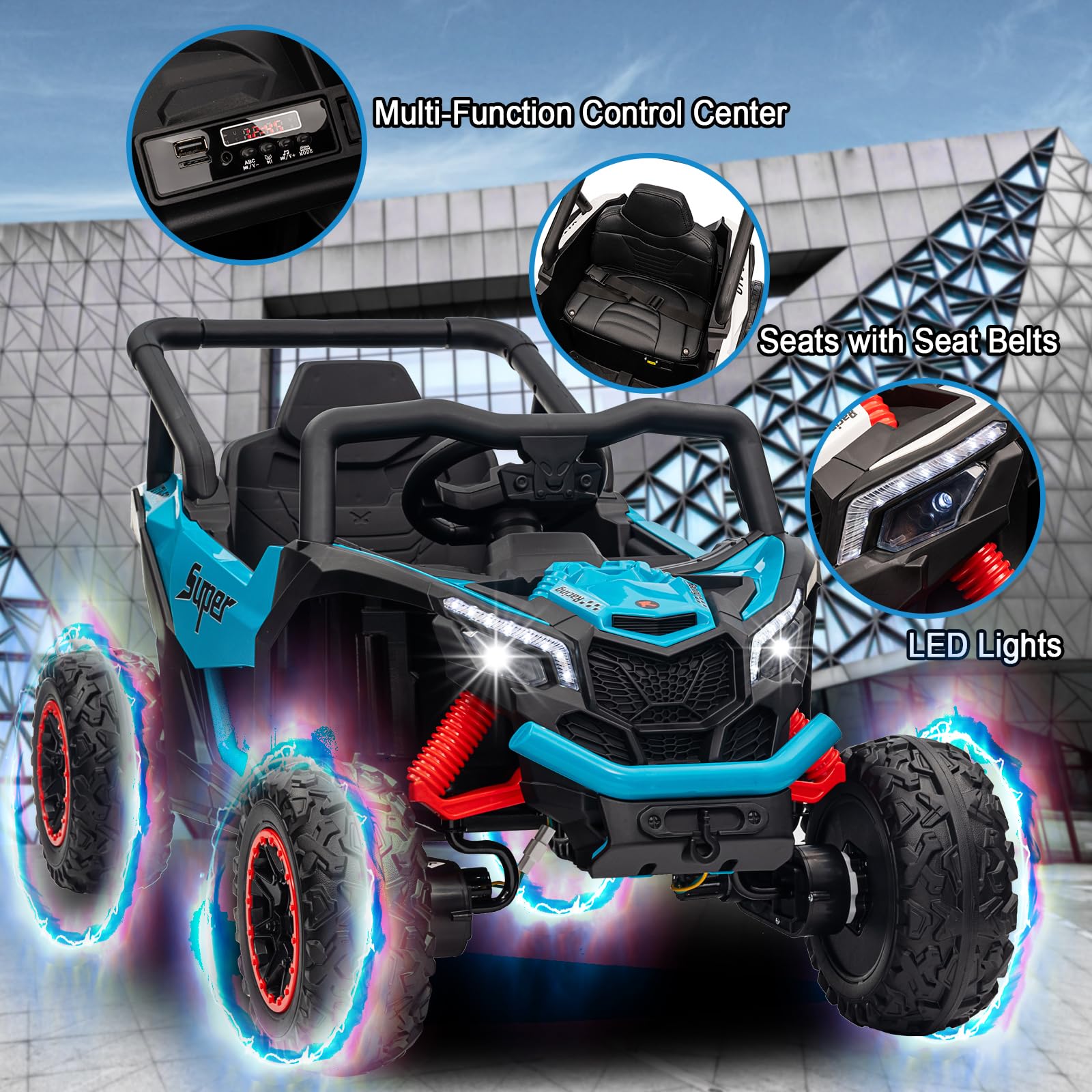 Foto 3 | Ride On Car Finito 4wd 24 V Para Niños Con Mando A Distancia, Color Azul - Venta Internacional.