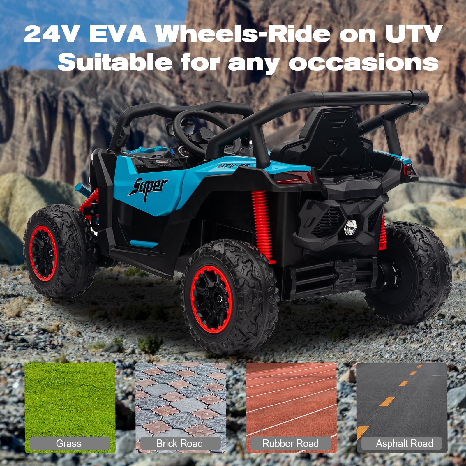 Foto 7 | Ride On Car Finito 4wd 24 V Para Niños Con Mando A Distancia, Color Azul - Venta Internacional.
