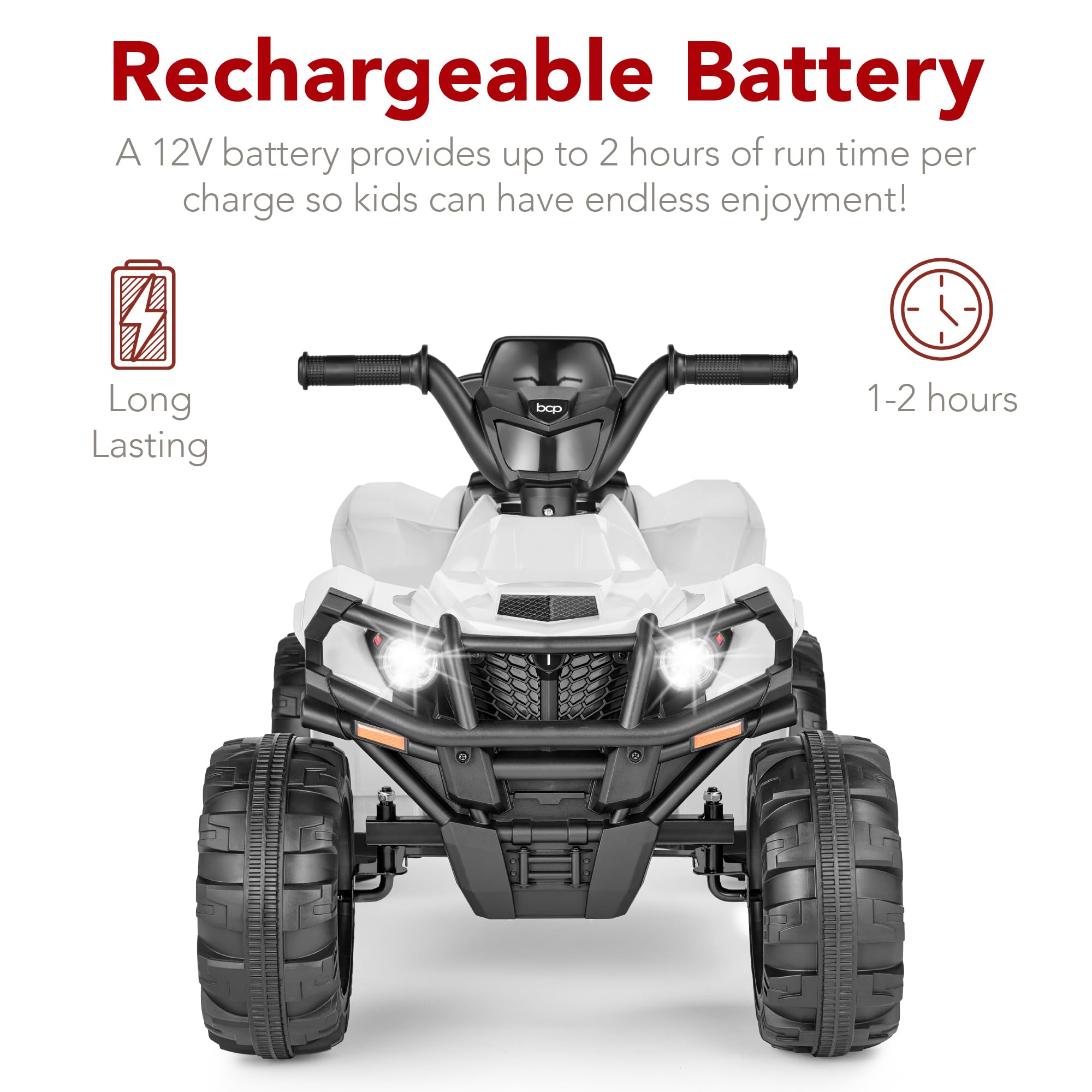 Foto 5 | Atv Eléctrico Best Choice Products 12 V Para Niños De 3 A 6 Años, Blanco - Venta Internacional.