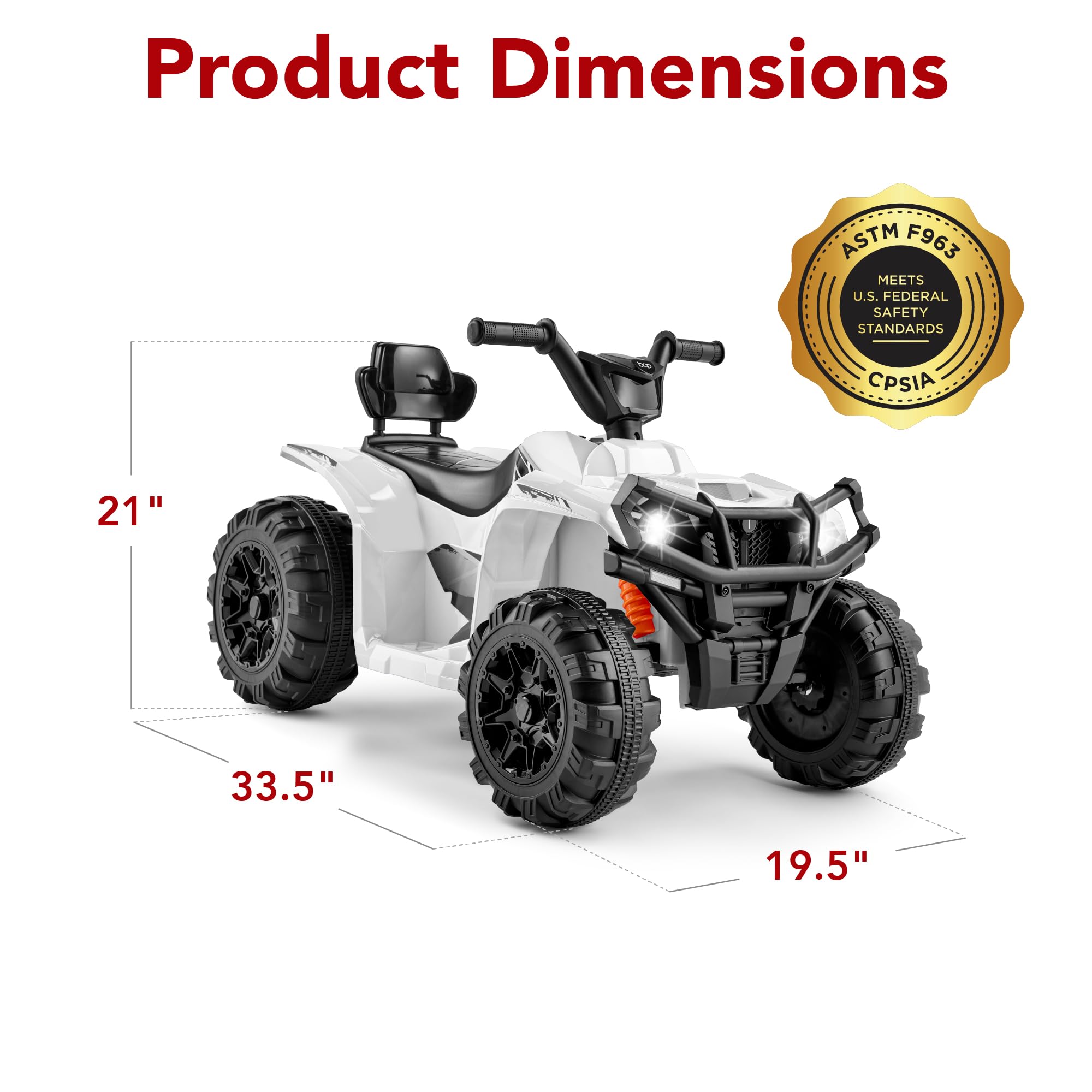 Foto 7 | Atv Eléctrico Best Choice Products 12 V Para Niños De 3 A 6 Años, Blanco - Venta Internacional.