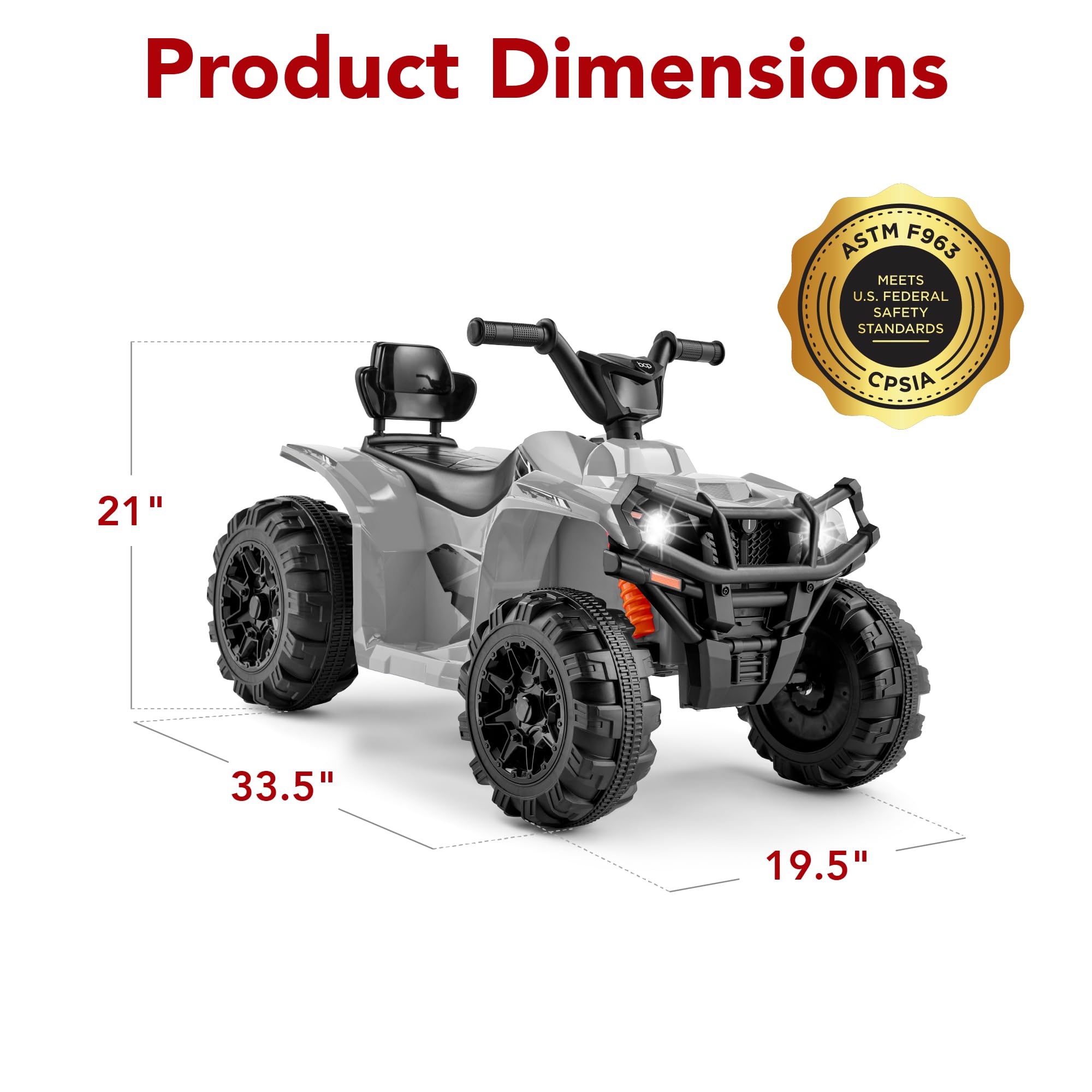 Foto 8 pulgar | Atv Eléctrico Best Choice Products 12 V Para Niños De 3 A 6 Años, Gris - Venta Internacional.