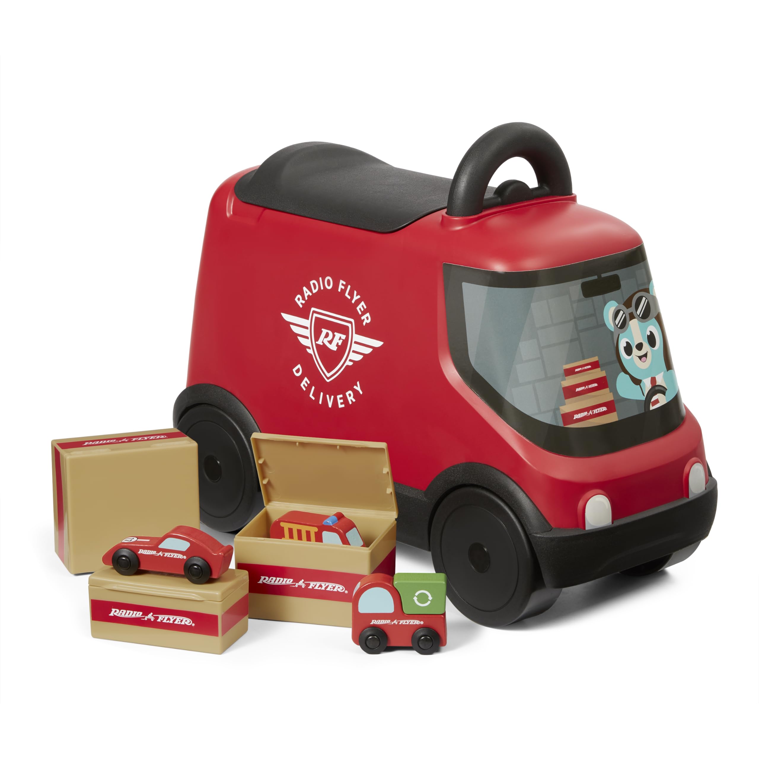 Furgoneta De Reparto Ride On Toy Radio Flyer Para Niños De Más De 2 Años, Roja - Venta Internacional.