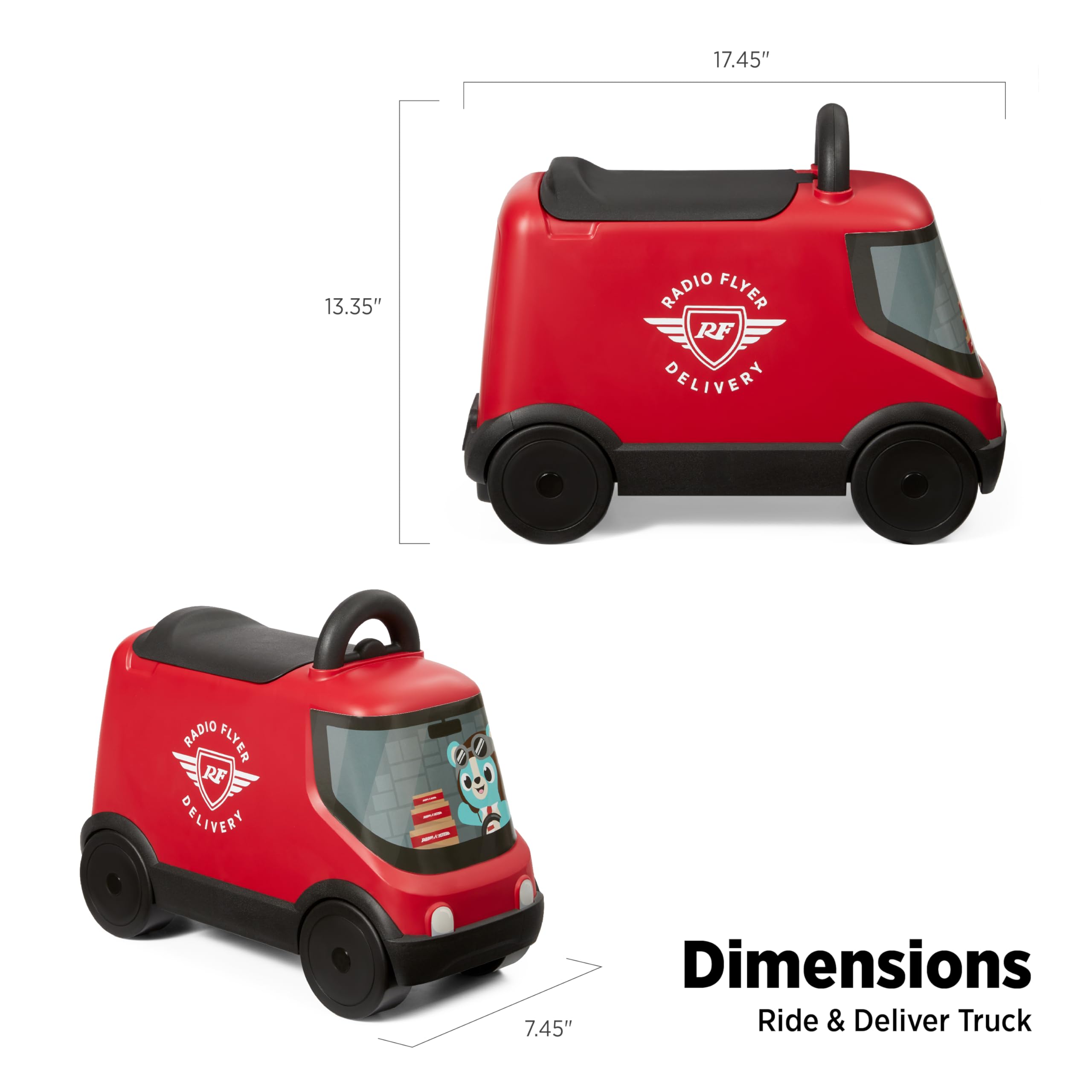 Foto 4 | Furgoneta De Reparto Ride On Toy Radio Flyer Para Niños De Más De 2 Años, Roja - Venta Internacional.