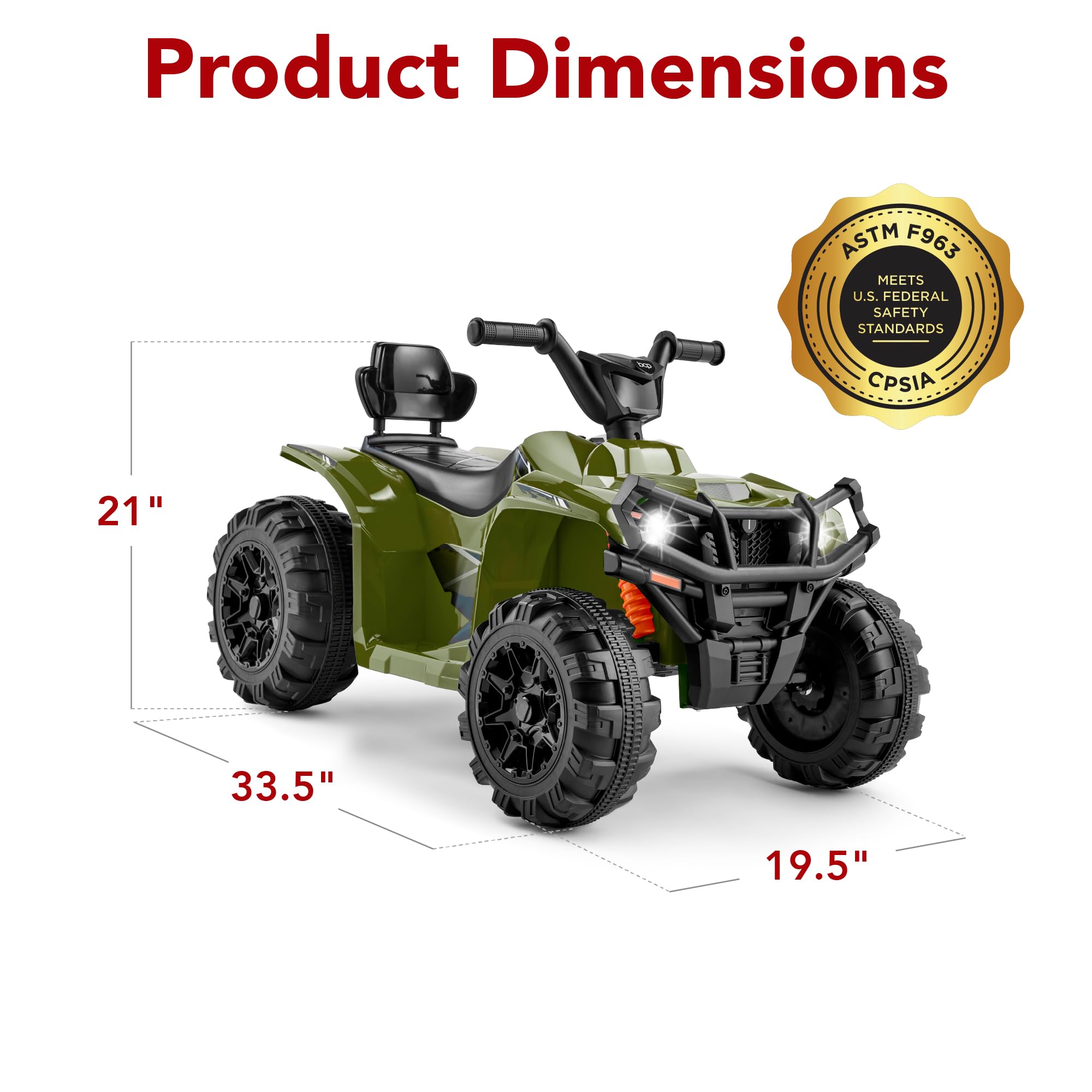 Foto 7 | Atv Eléctrico Para Niños Best Choice Products Army Green - Venta Internacional.