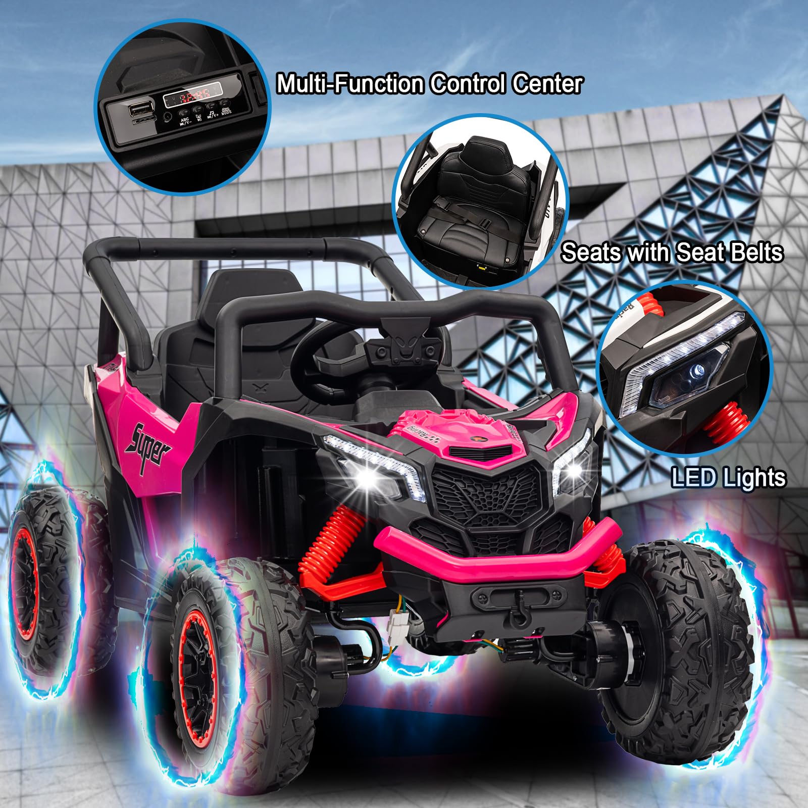 Foto 4 pulgar | Ride On Car Finito 4wd 24 V Para Niños Con Mando A Distancia, Color Rosa - Venta Internacional.