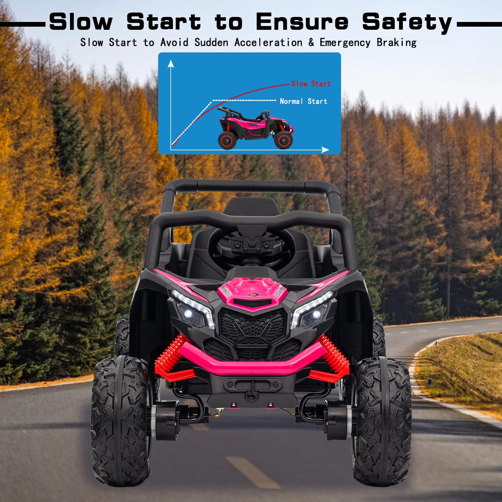 Foto 5 pulgar | Ride On Car Finito 4wd 24 V Para Niños Con Mando A Distancia, Color Rosa - Venta Internacional.