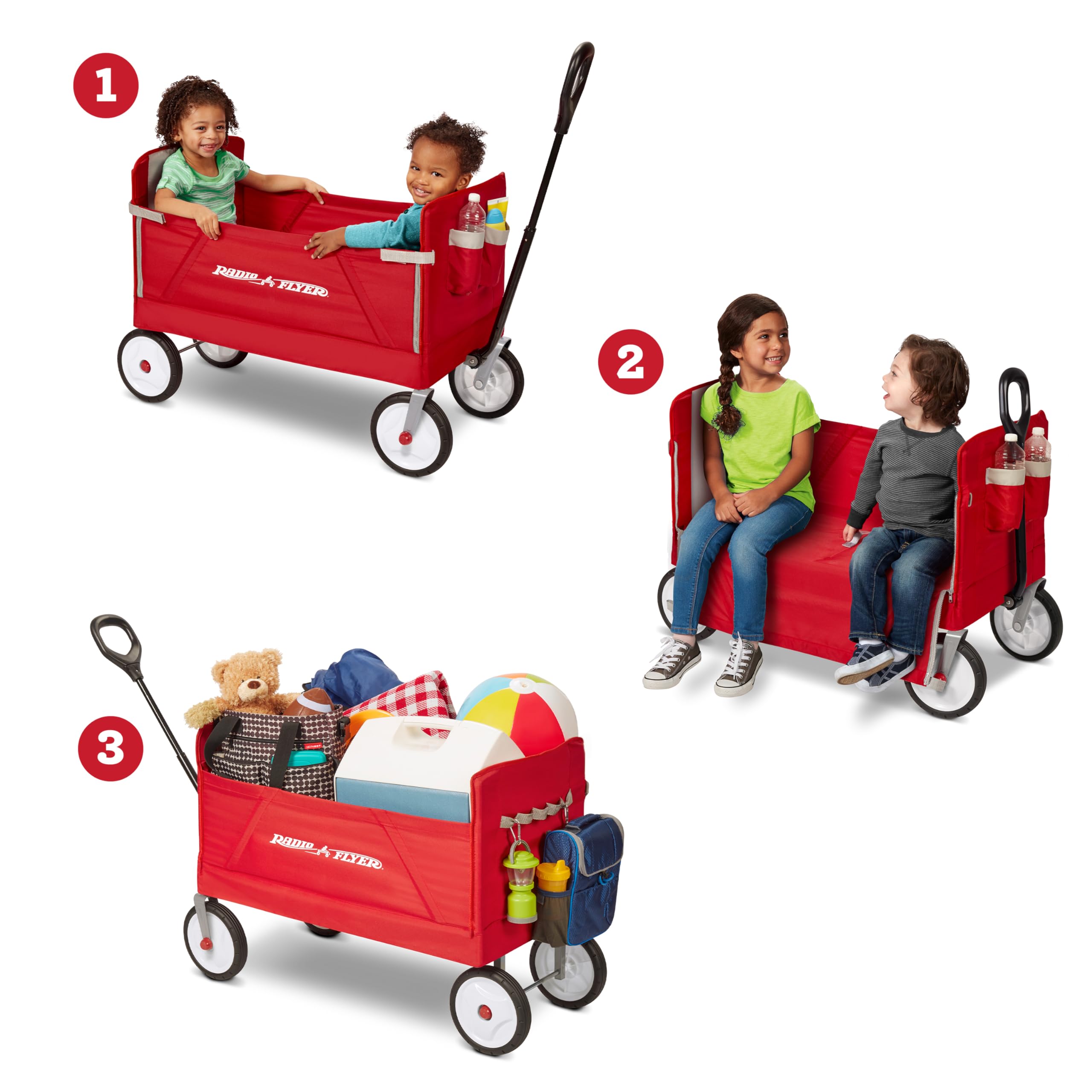 Foto 3 pulgar | Radio Flyer Plegable Wagon 3 En 1 Ez Plegable Para Niños, Color Rojo - Venta Internacional.