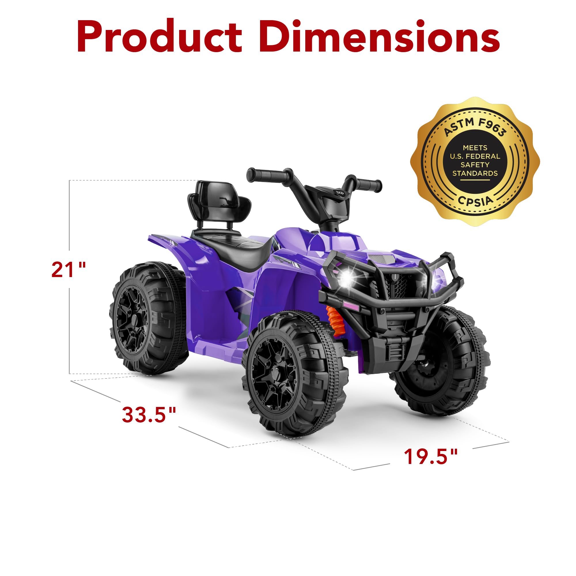 Foto 8 pulgar | Atv Eléctrico Ride-on Best Choice Products 12 V Para Niños, Color Morado - Venta Internacional.