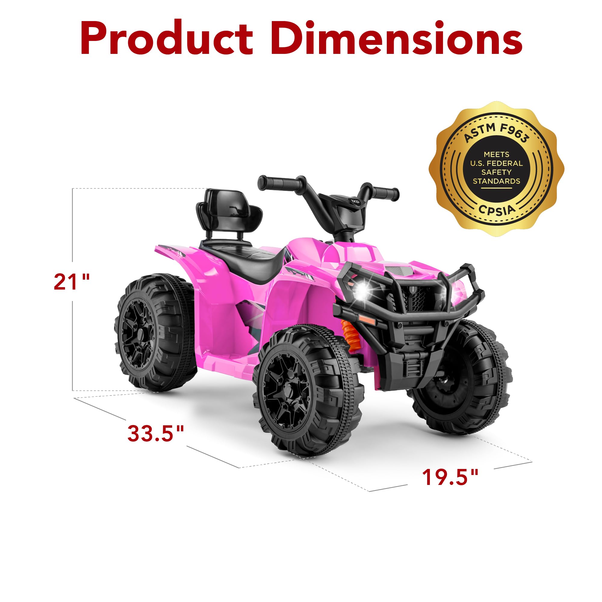 Foto 8 pulgar | Atv Eléctrico Best Choice Products 12 V Para Niños De 3 A 6 Años, Rosa - Venta Internacional.