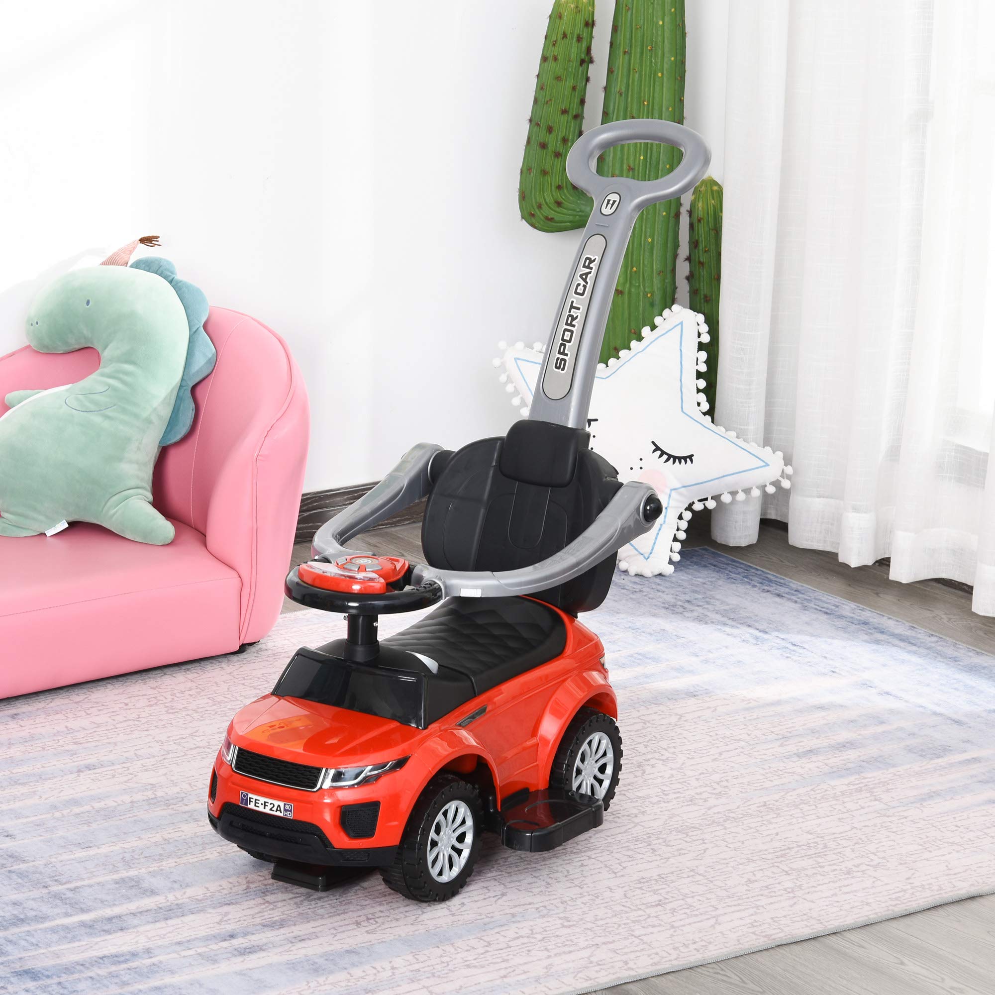 Foto 3 pulgar | Juguete Push Car Aosom 2 En 1 Para Niños Pequeños De 1 A 3 Años, Rojo - Venta Internacional.