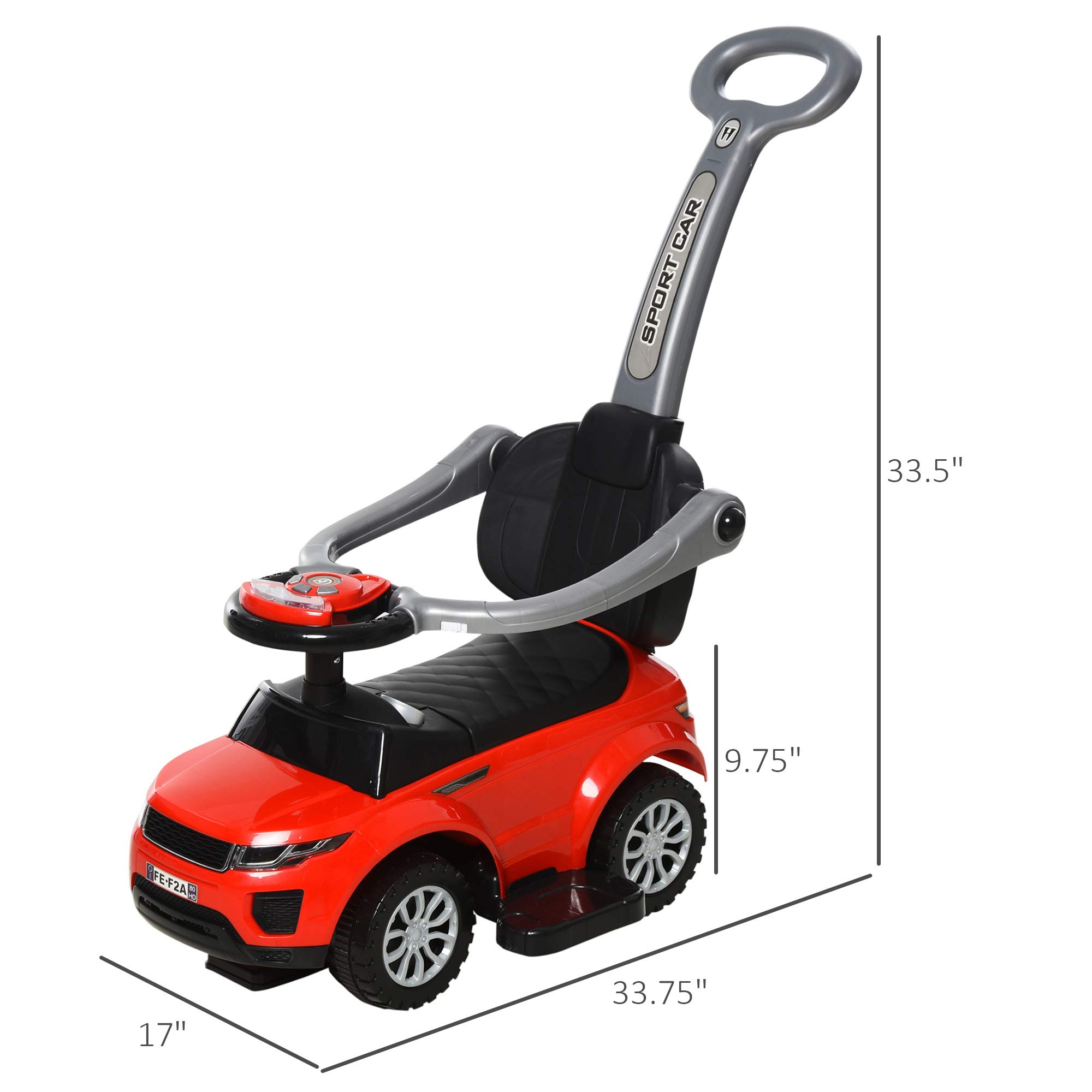 Foto 6 pulgar | Juguete Push Car Aosom 2 En 1 Para Niños Pequeños De 1 A 3 Años, Rojo - Venta Internacional.