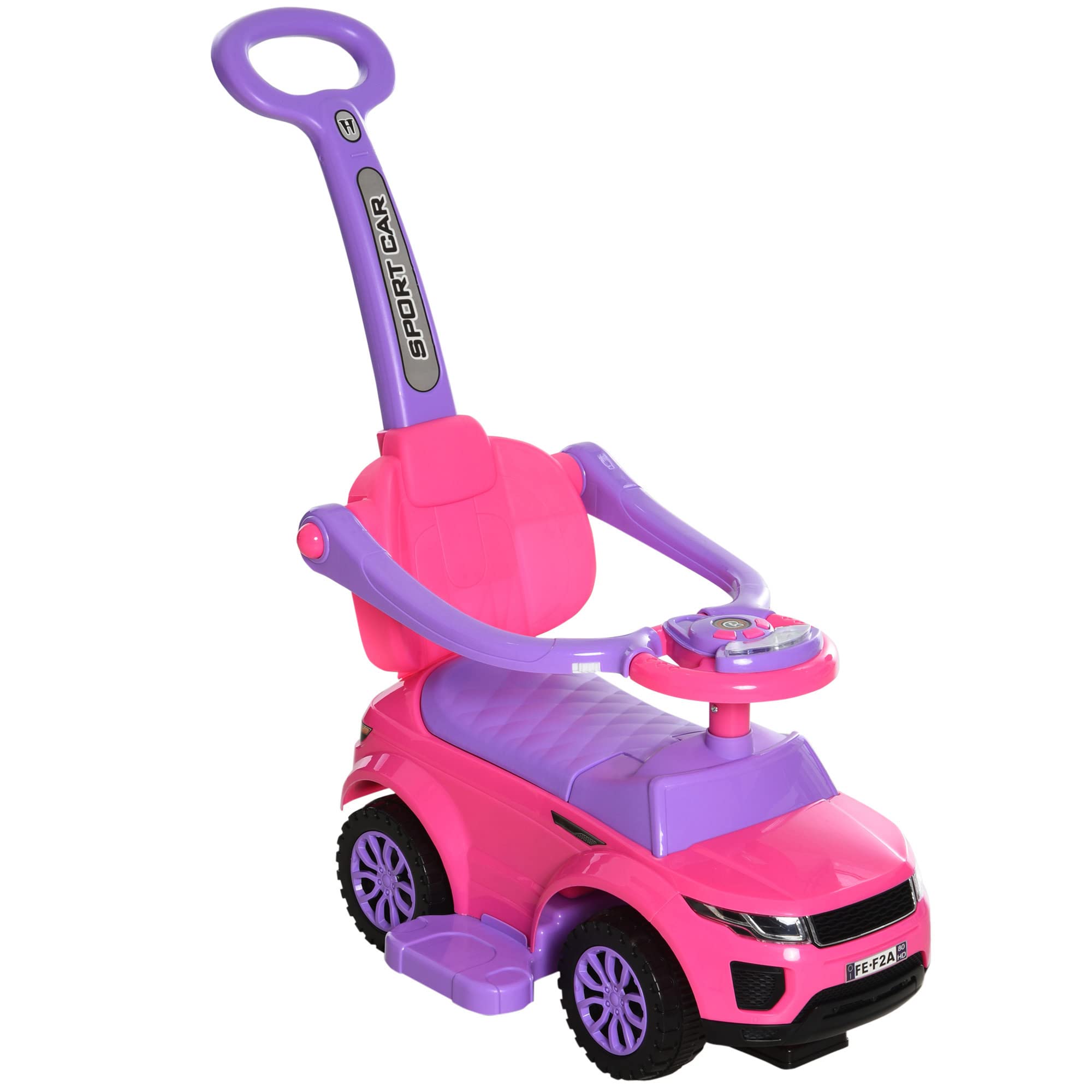 Foto 2 pulgar | Push Car Aosom 2 En 1 Para Niños Pequeños Con Música De Trompa De 1 A 3 Años - Venta Internacional.