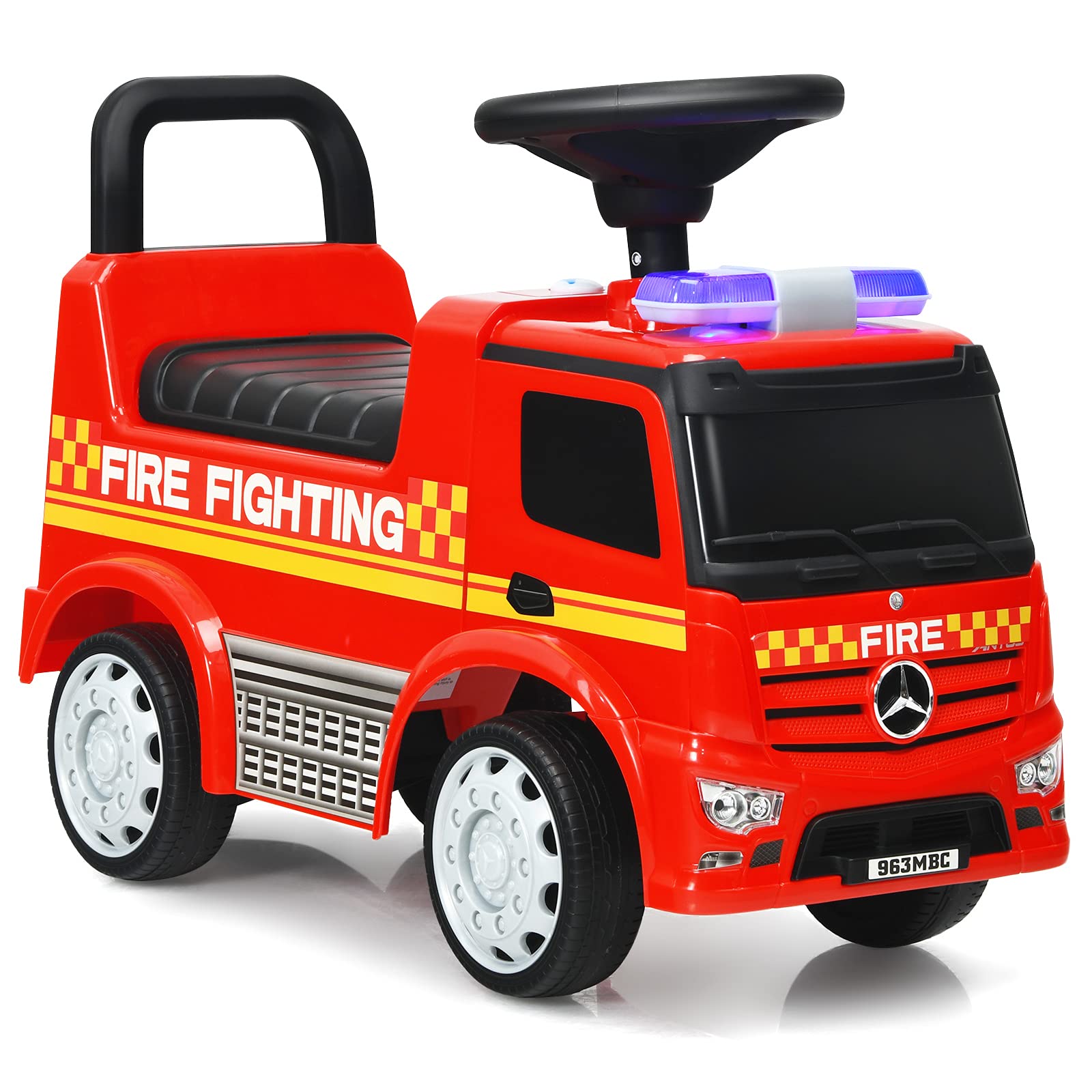 Camión De Bomberos Mercedes Benz Con Licencia Ride On Push Car Costzon - Venta Internacional.