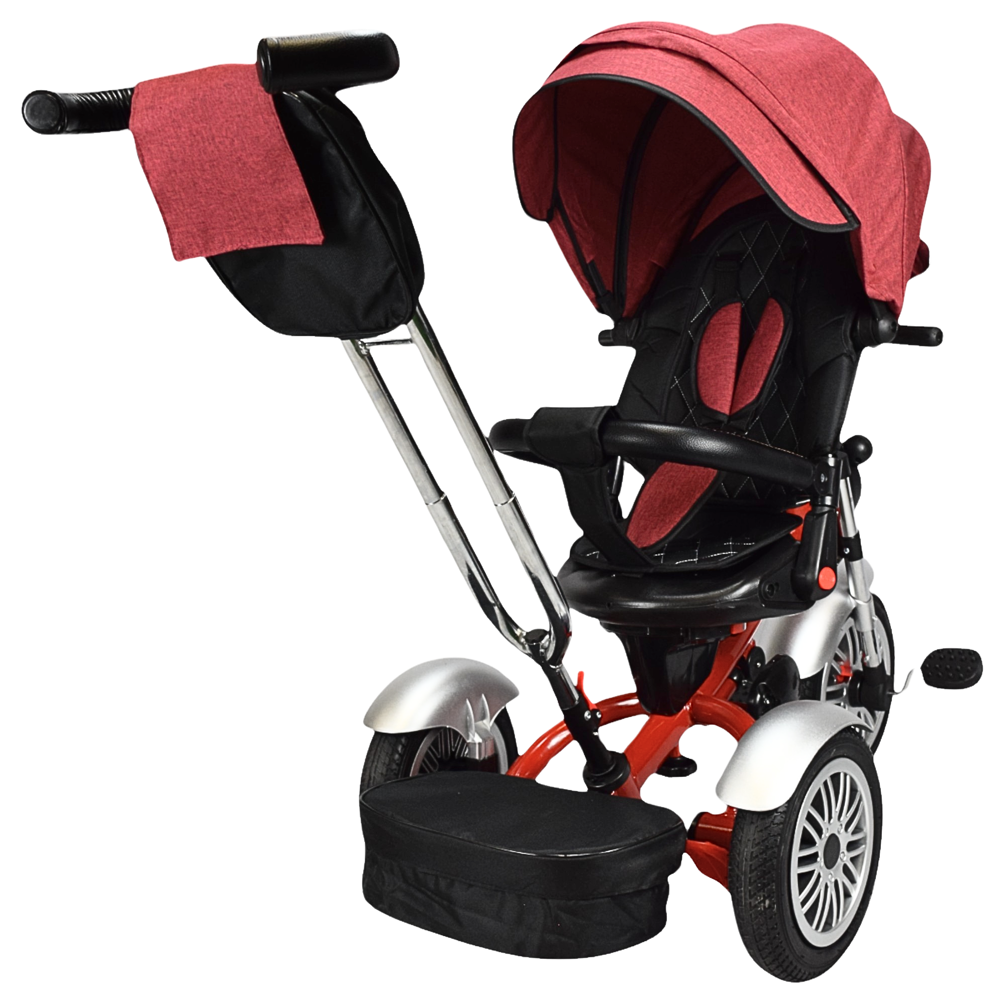 Foto 9 pulgar | Triciclo para Niños Asiento Reclinable Giratorio 360 Sonido Llanta Goma - Rojo
