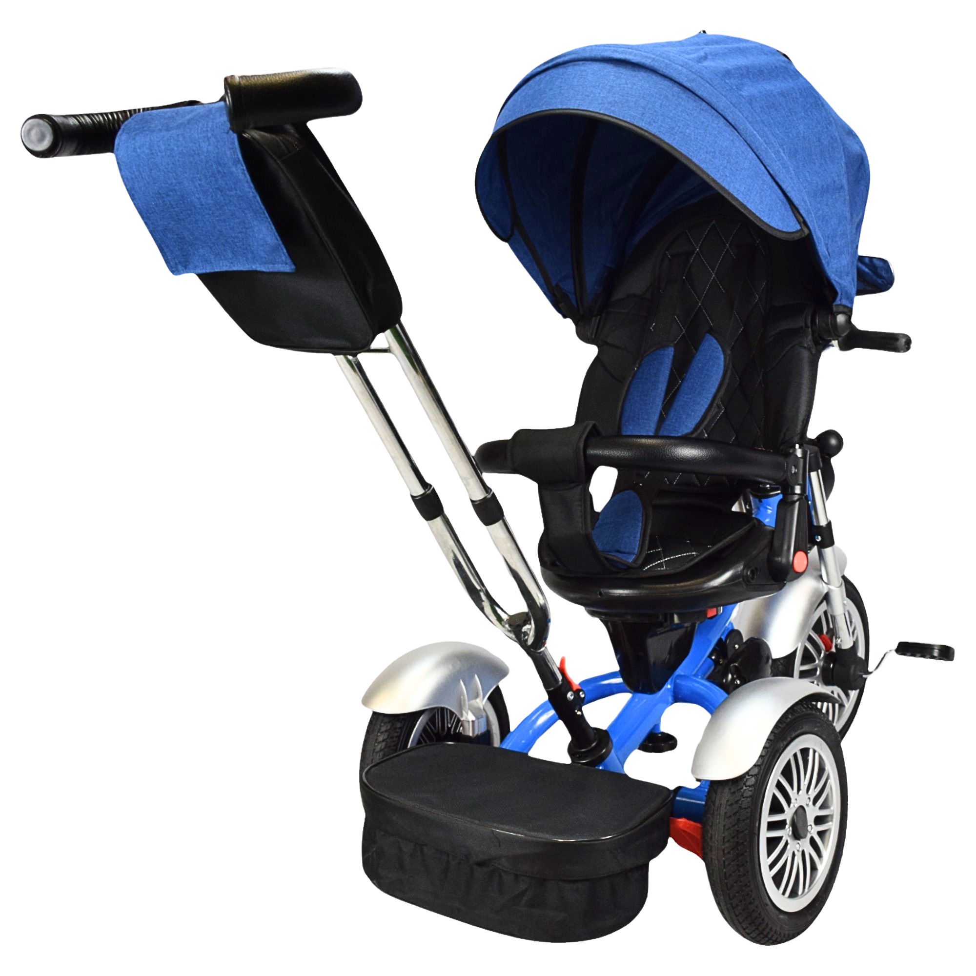 Foto 9 pulgar | Triciclo para Niños Asiento Reclinable Giratorio 360 Sonido Llanta Goma - Azul